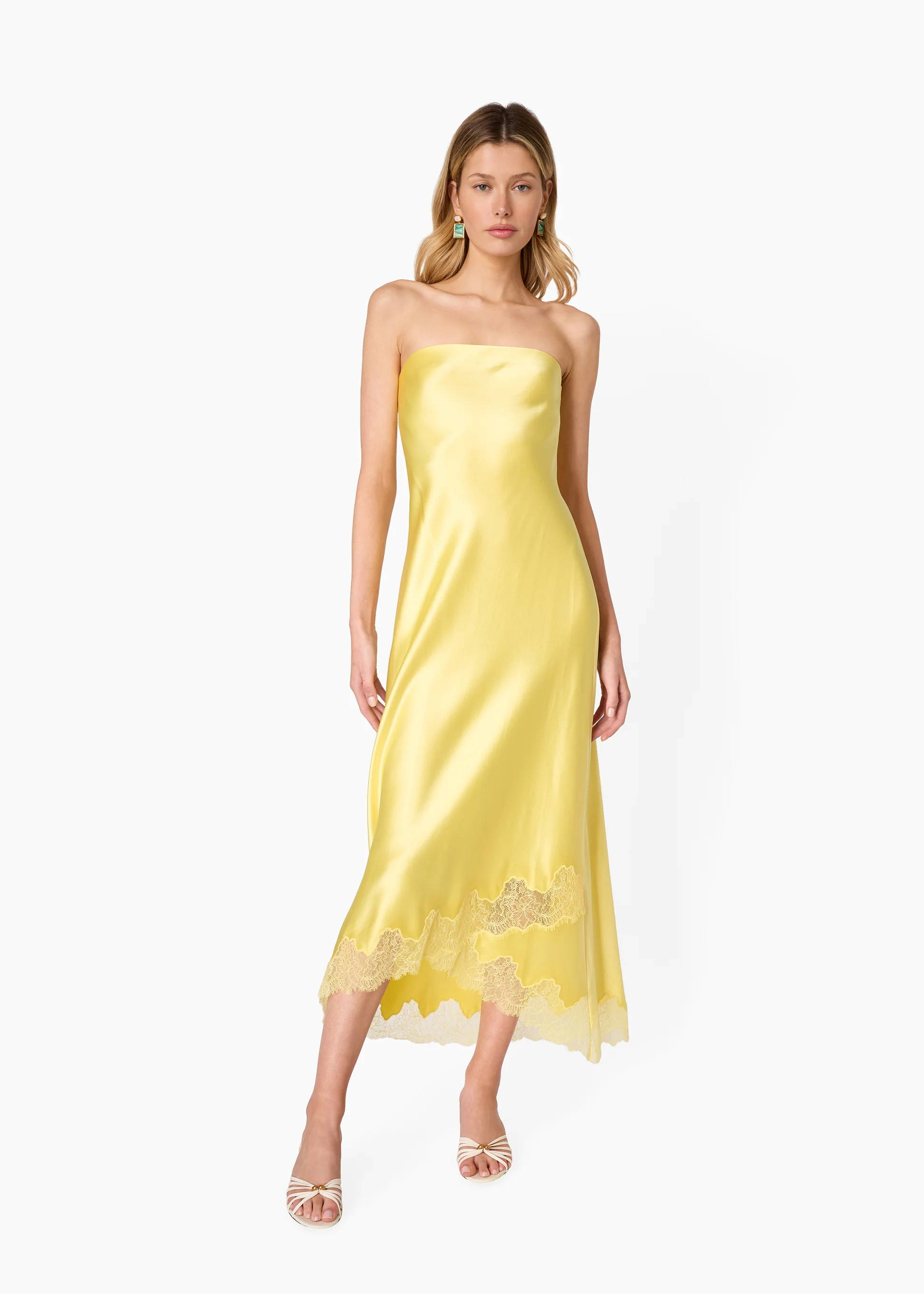 Alexandria Strapless Dress Custard - Image 3