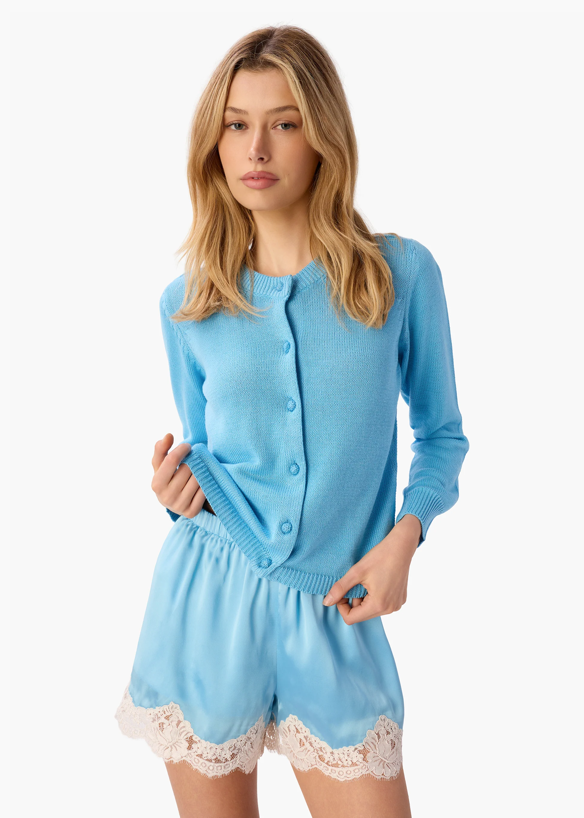 Anora Silk Short Blue Grotto - Image 4