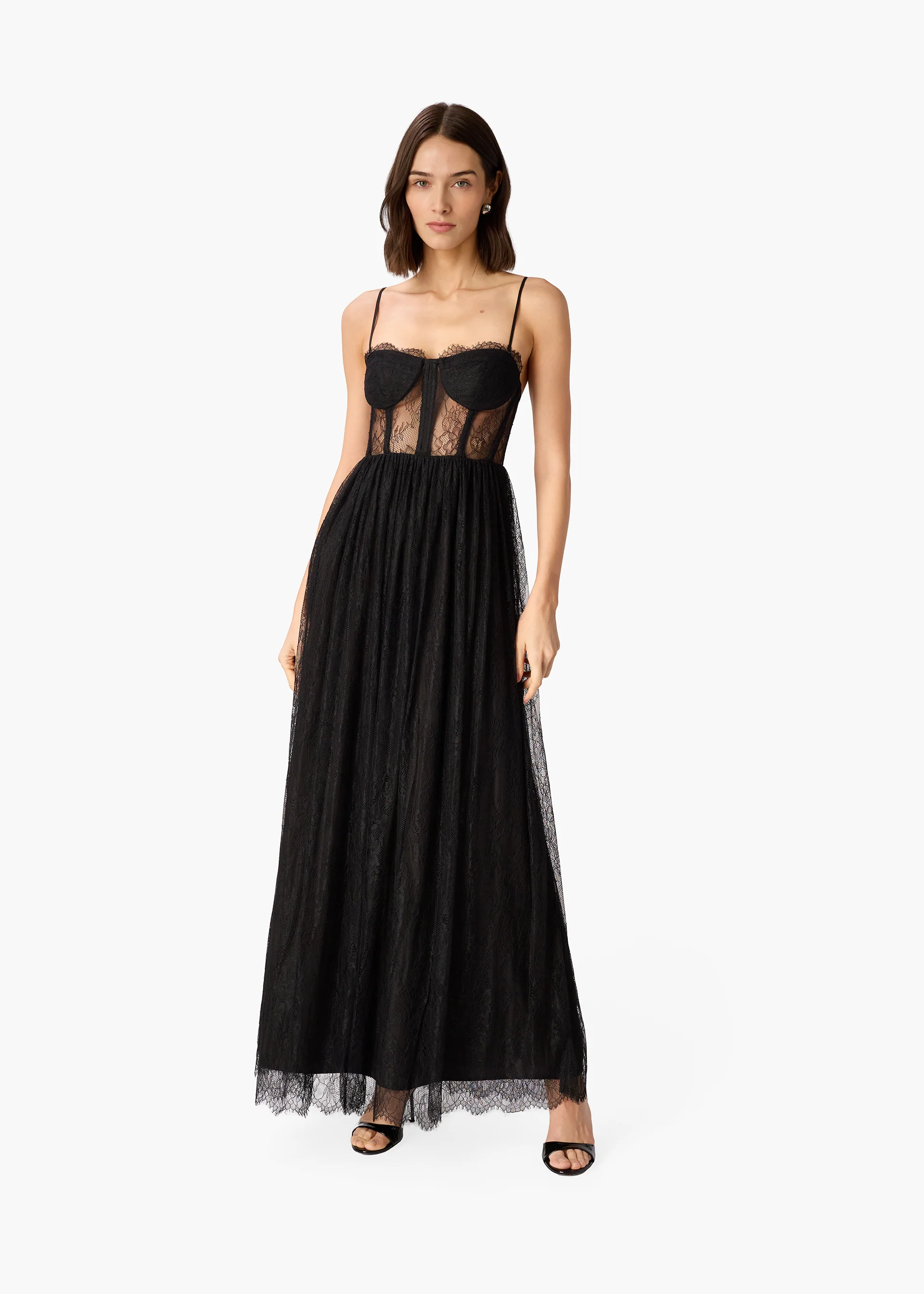 Archer Corset Lace Gown Black