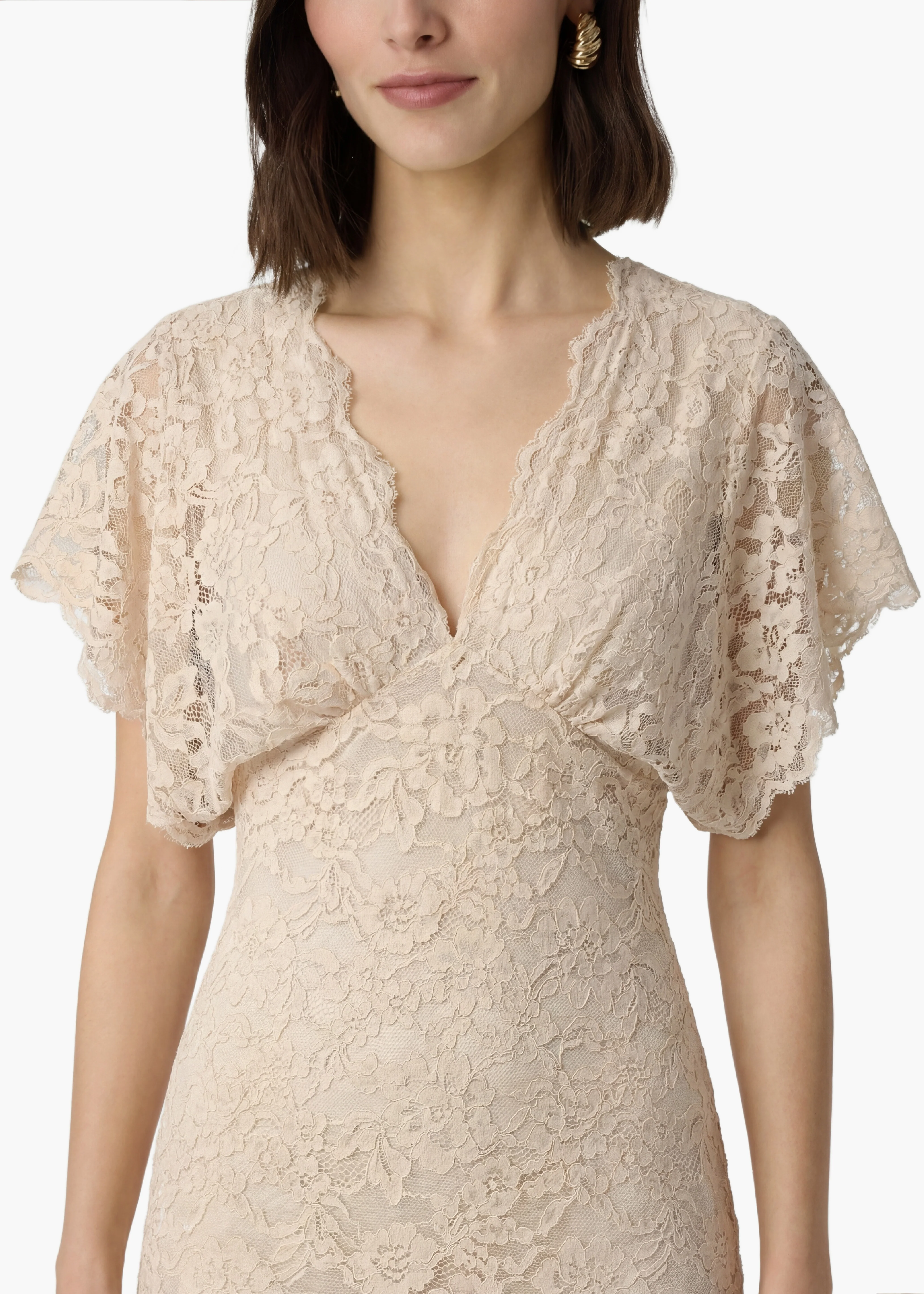 Avis Lace Maxi Dress Oat - Image 3