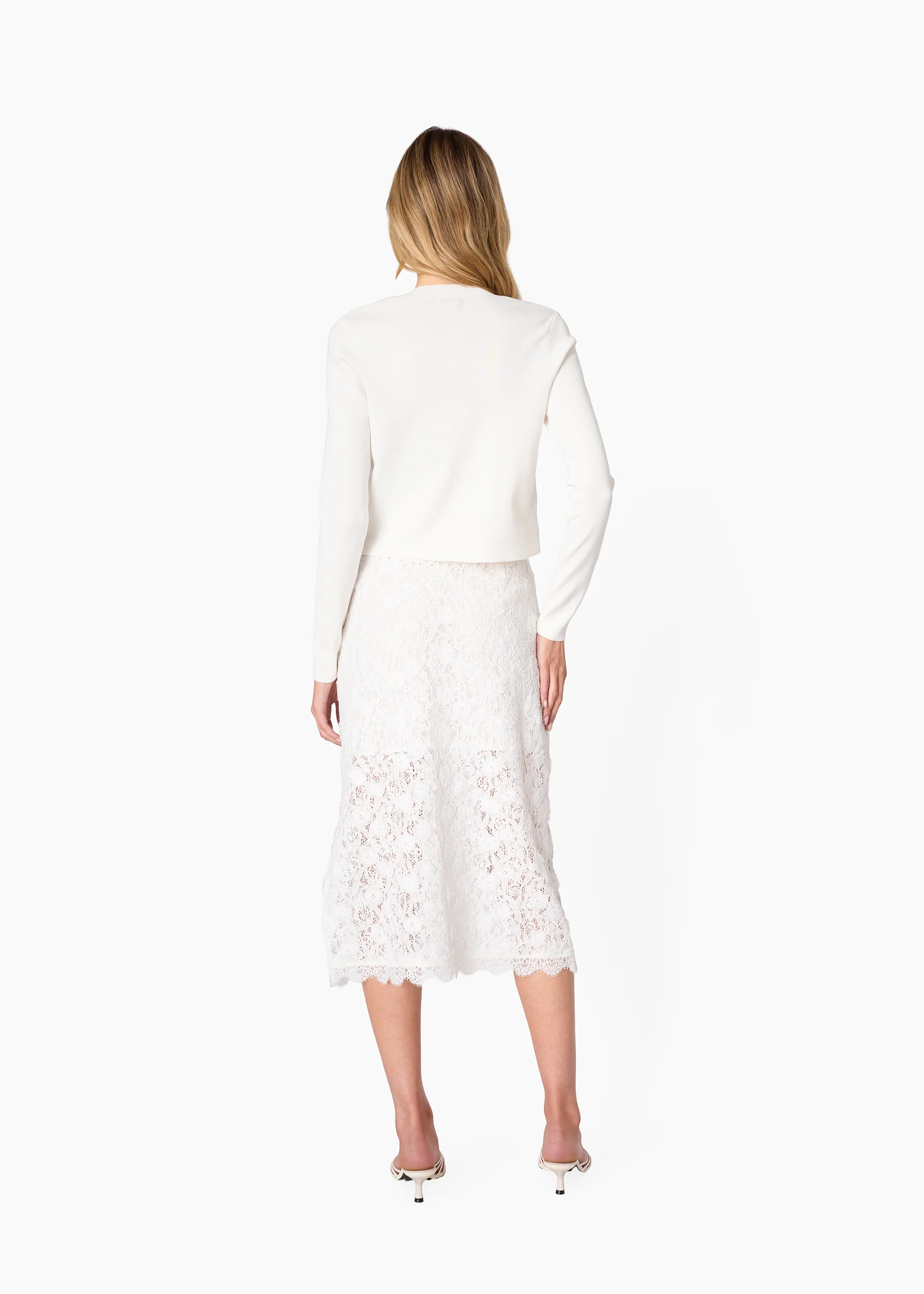 Aylin Lace Midi Skirt White - Image 4