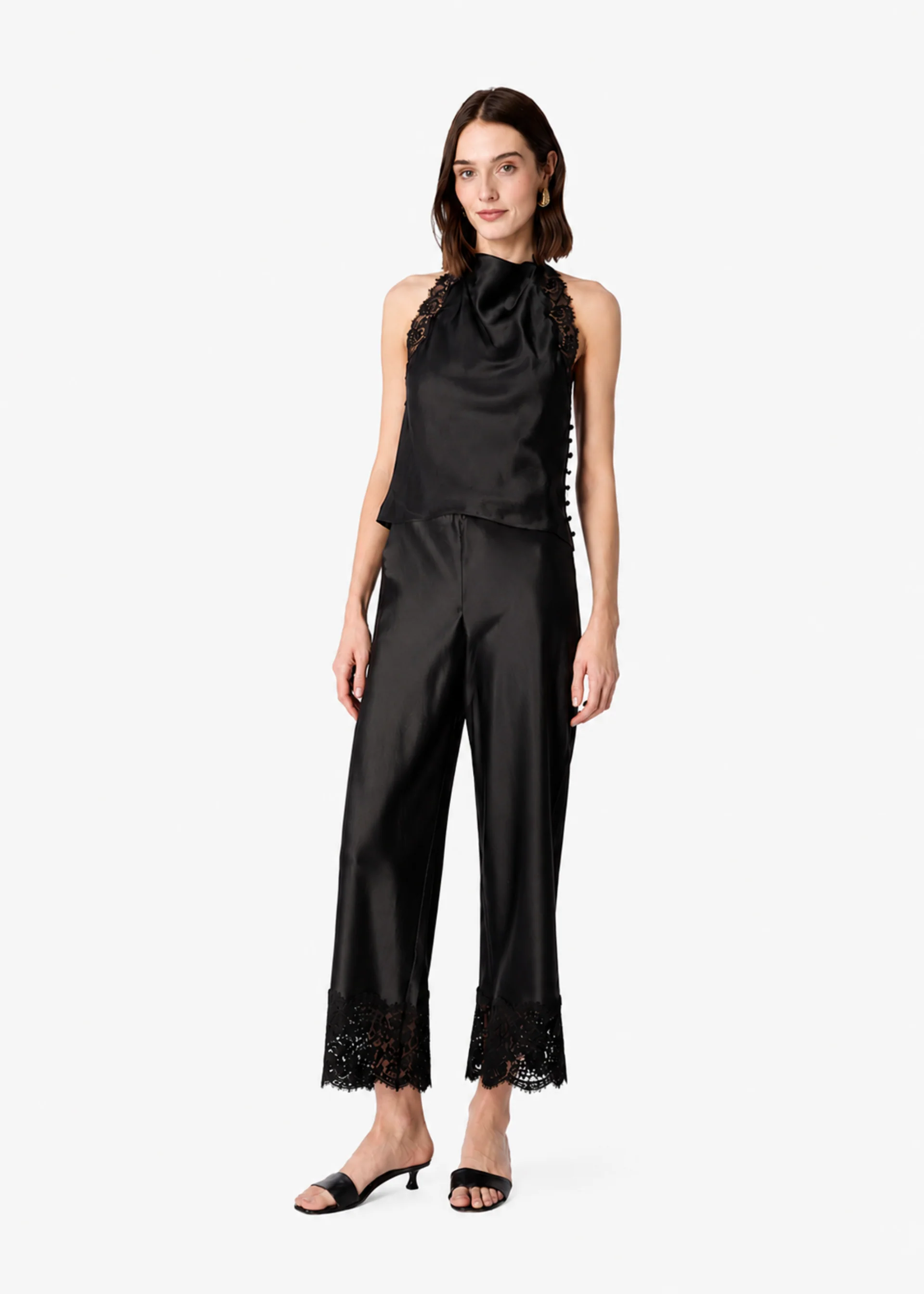 Bristol Mid Rise Lace Pant Black - Image 2