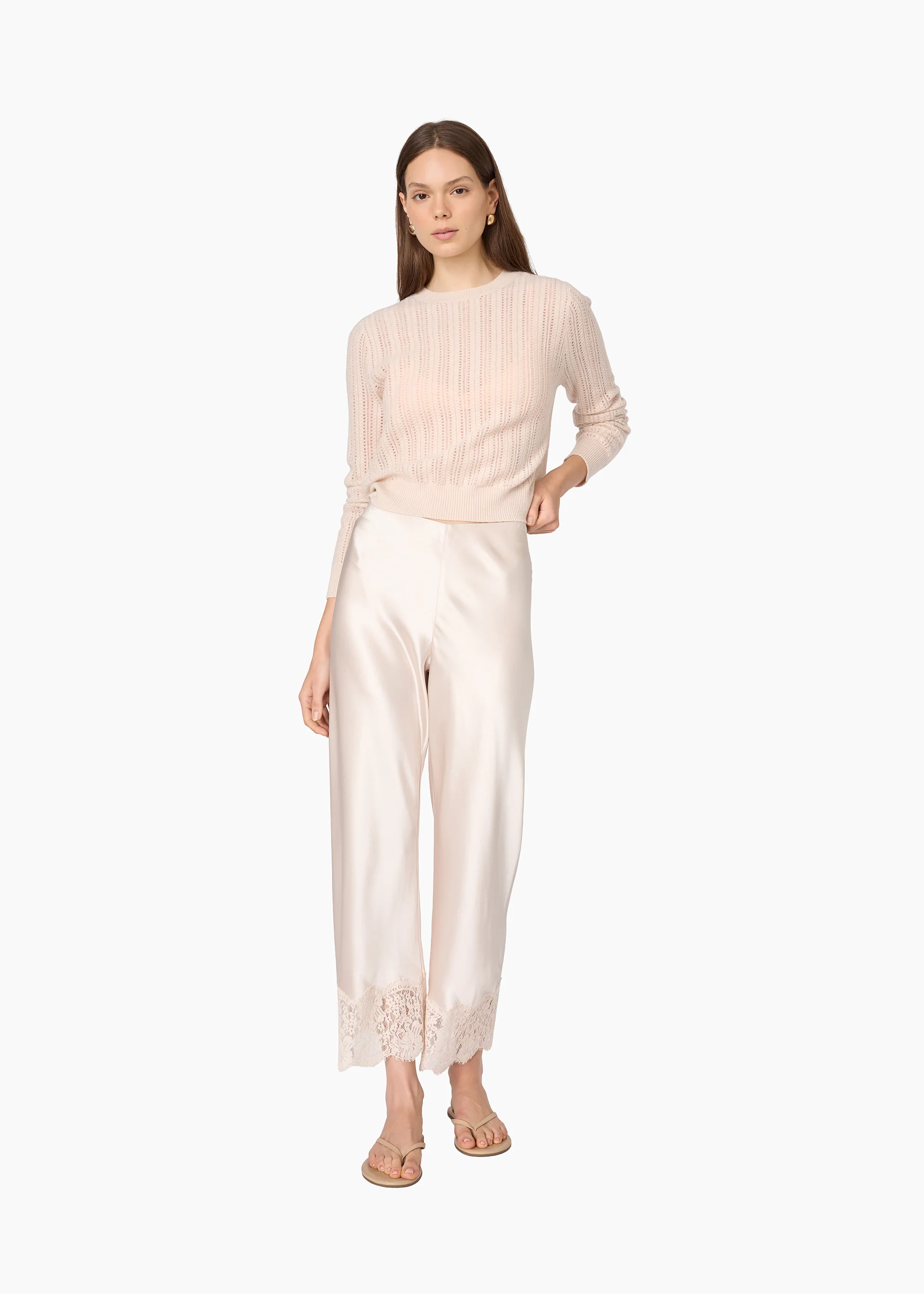 Bristol Mid Rise Lace Pant Oat - Image 2