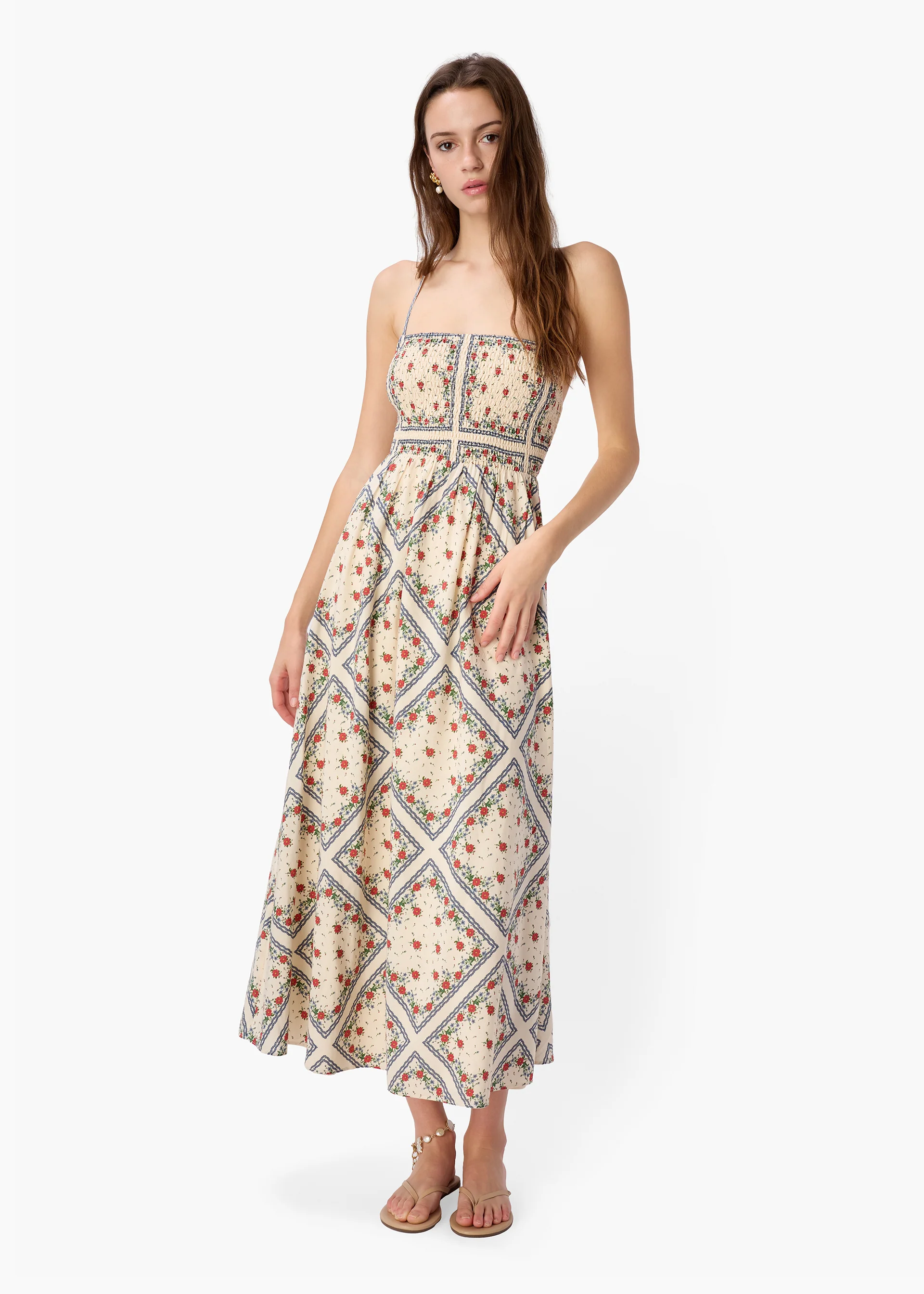 Cecily Silk Cotton Dress Heirloom Bandana