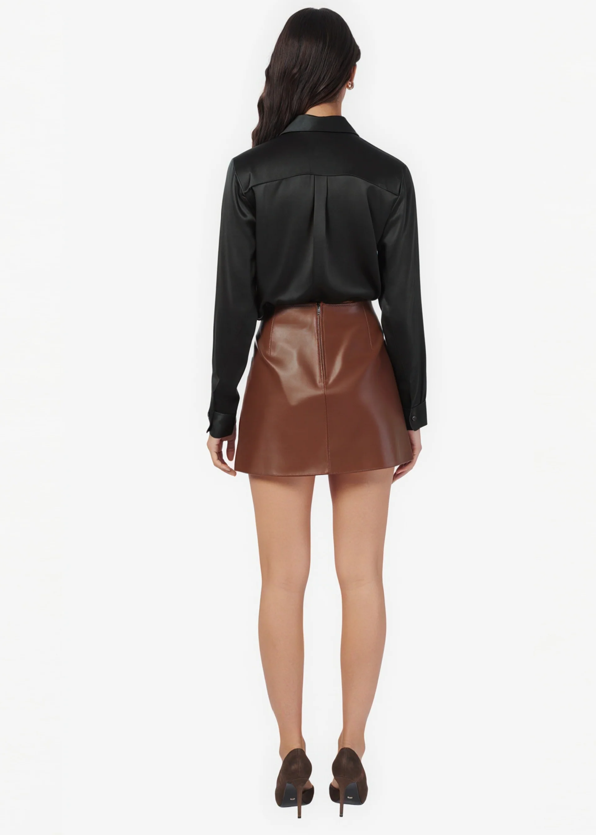 Cillian Genuine Leather Mini Skirt Mousse - Image 6