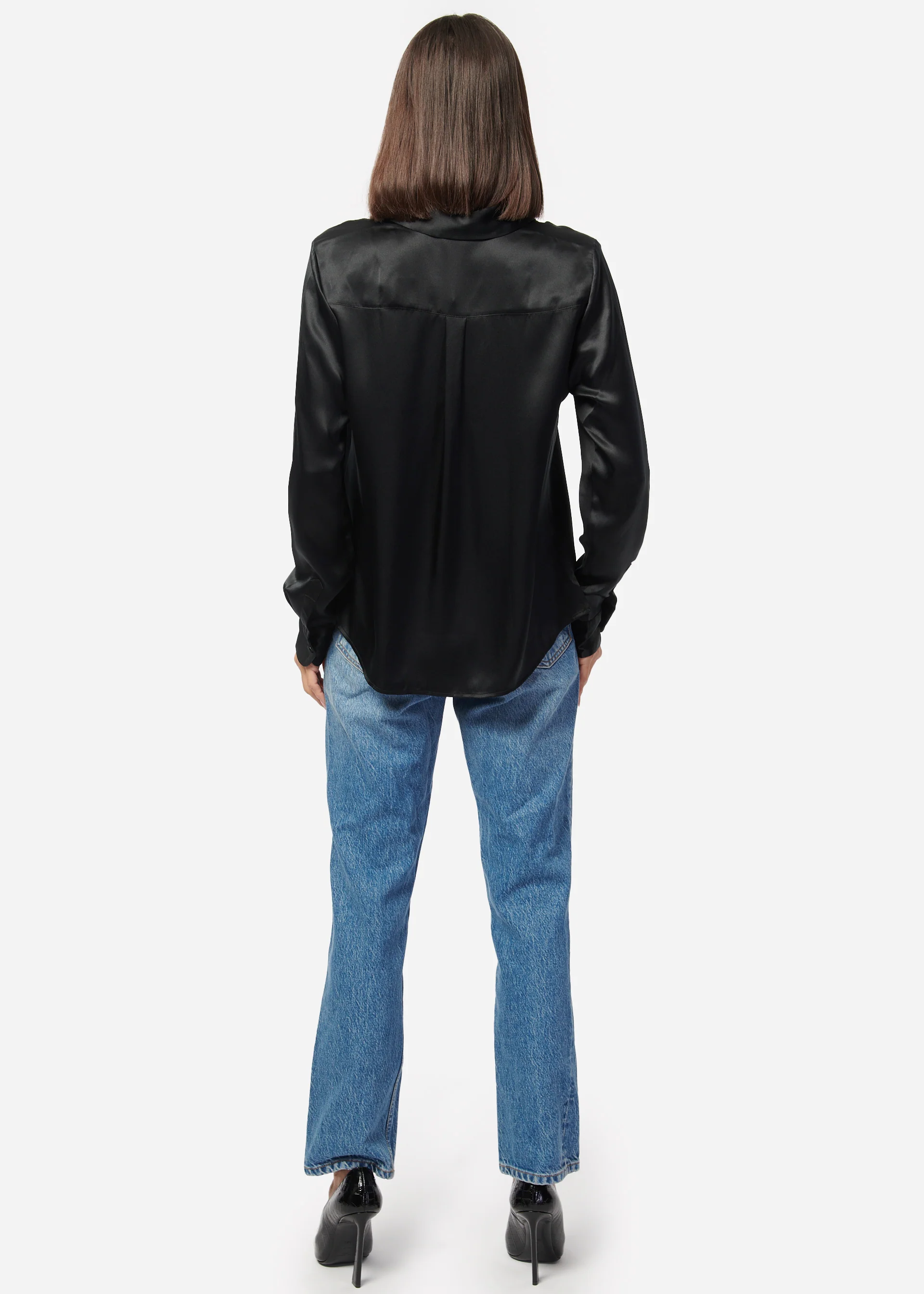 Crosby Silk Blouse Black - Image 4