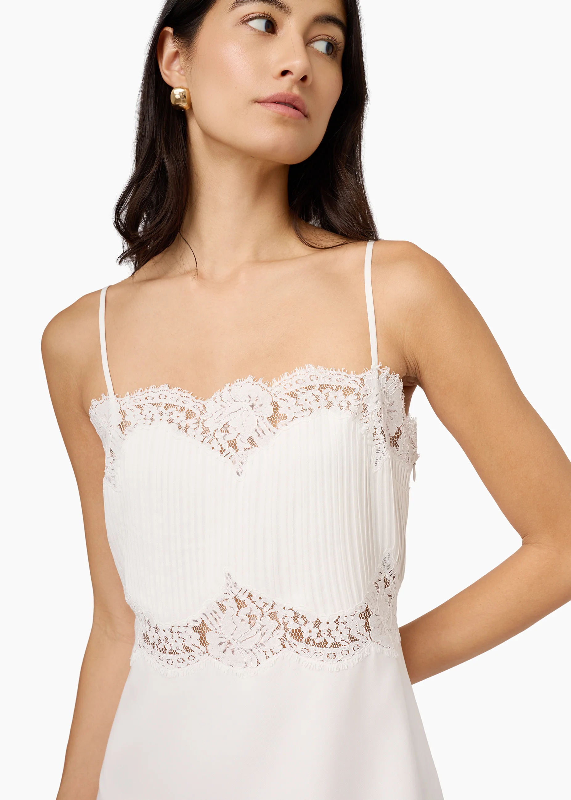 Dahl Tencel Mini Dress White - Image 4