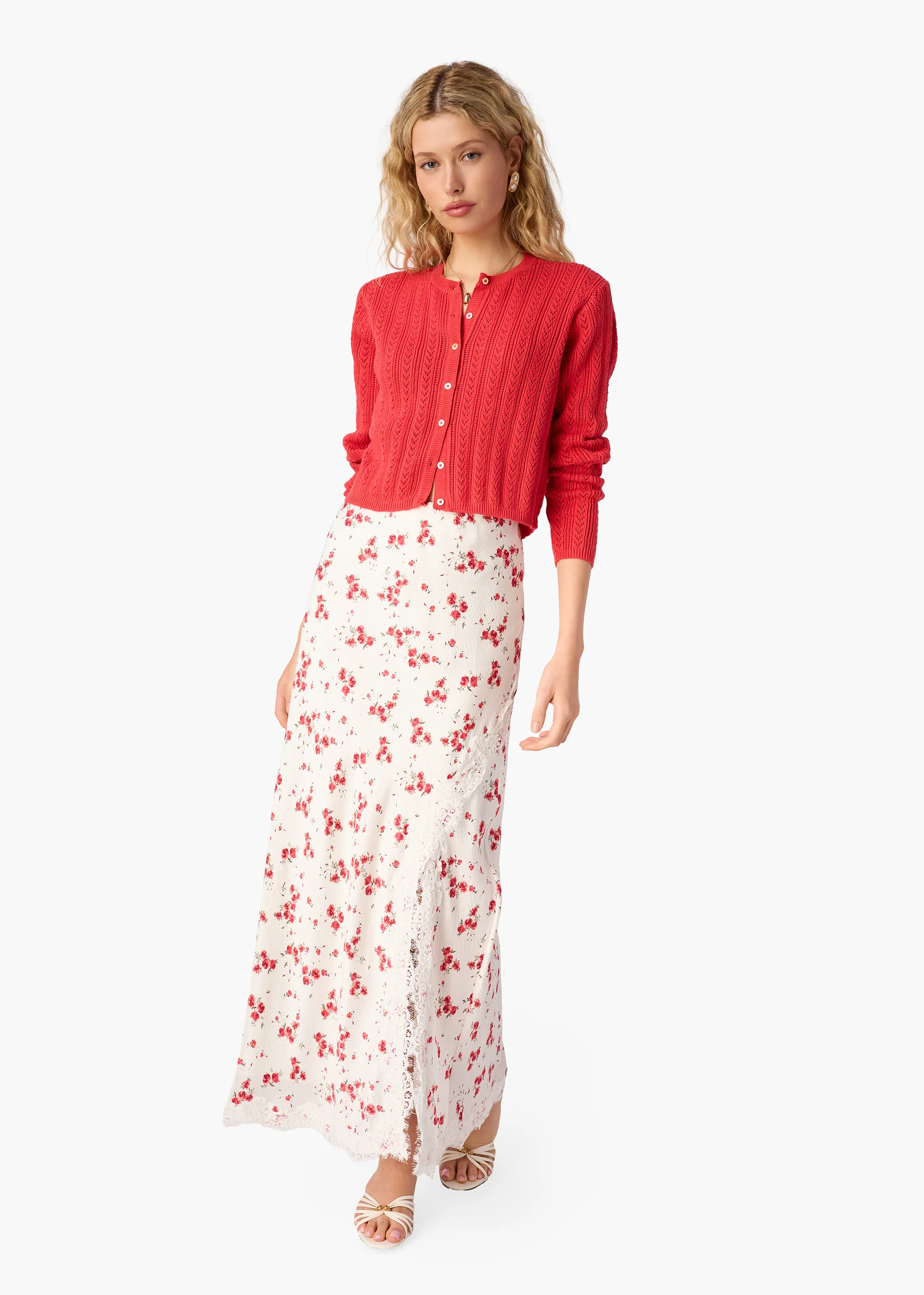 Dresden Cropped Cardigan Candy Apple - Image 2