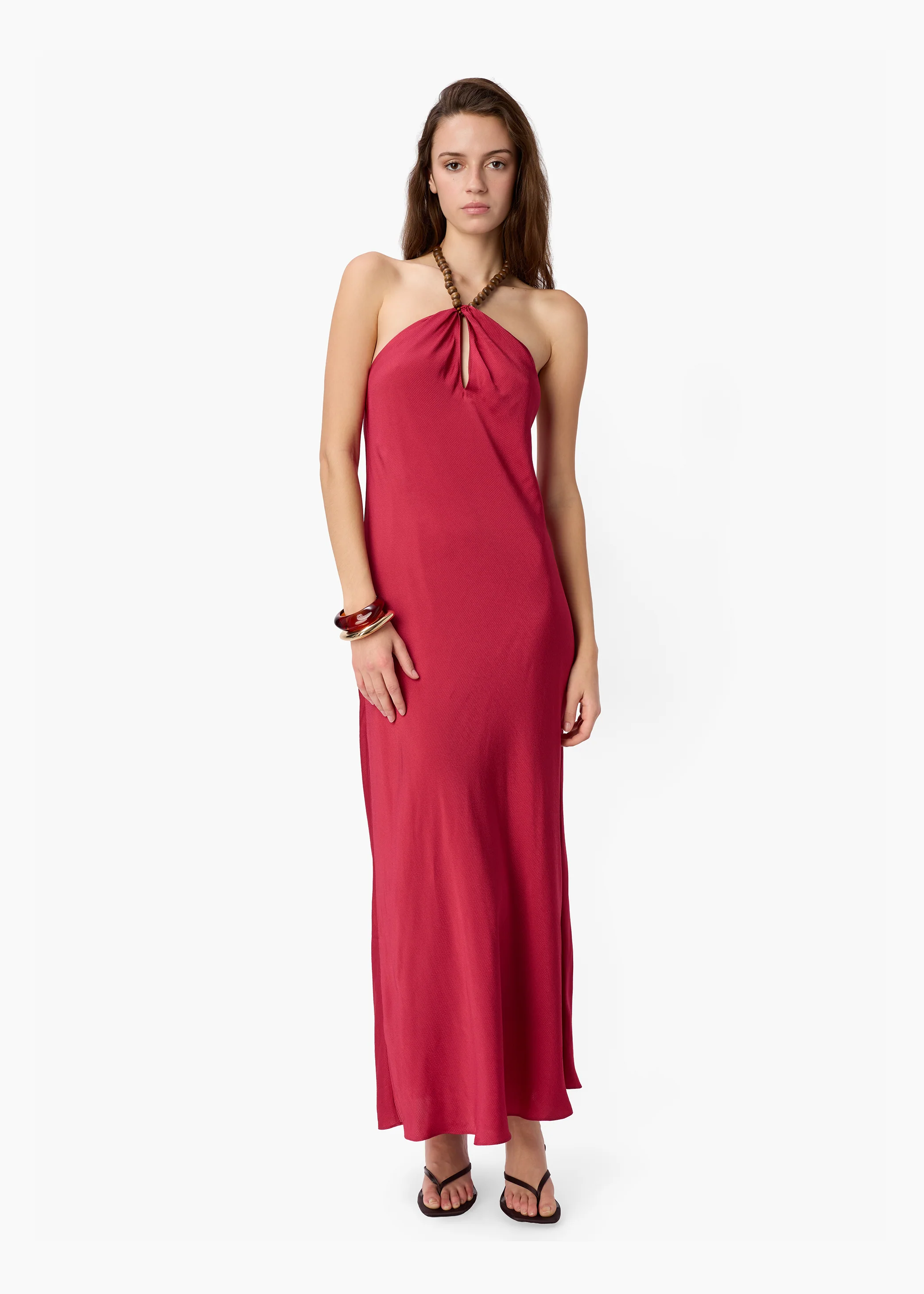 Giulia Hammered Halter Dress Huckleberry