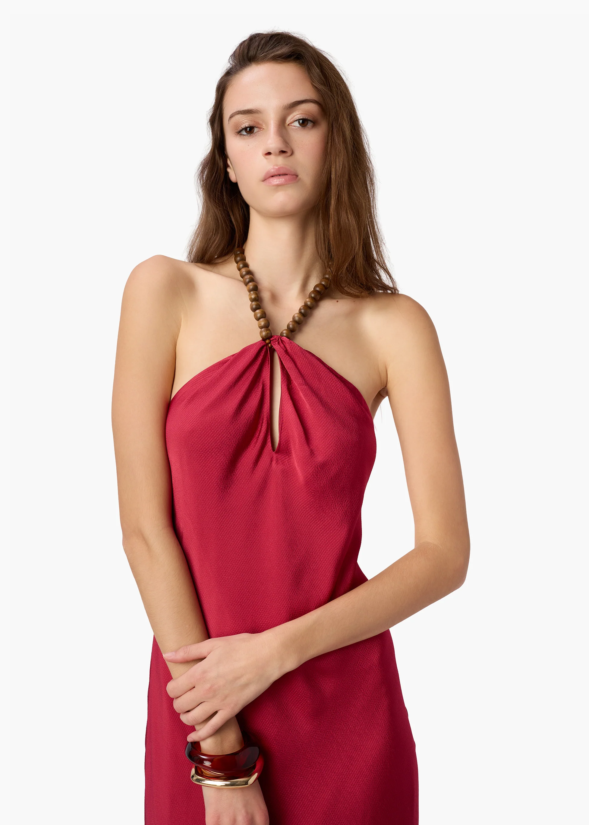 Giulia Hammered Halter Dress Huckleberry - Image 2