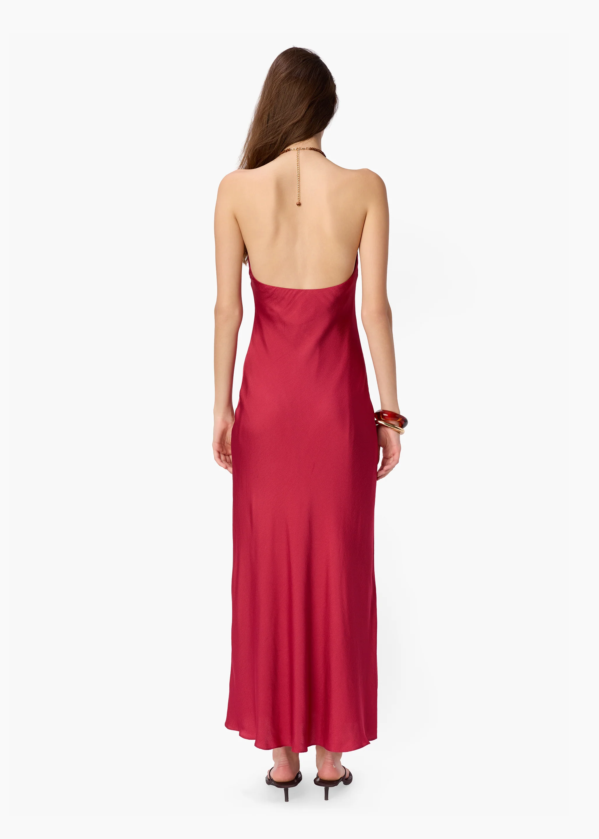 Giulia Hammered Halter Dress Huckleberry - Image 4