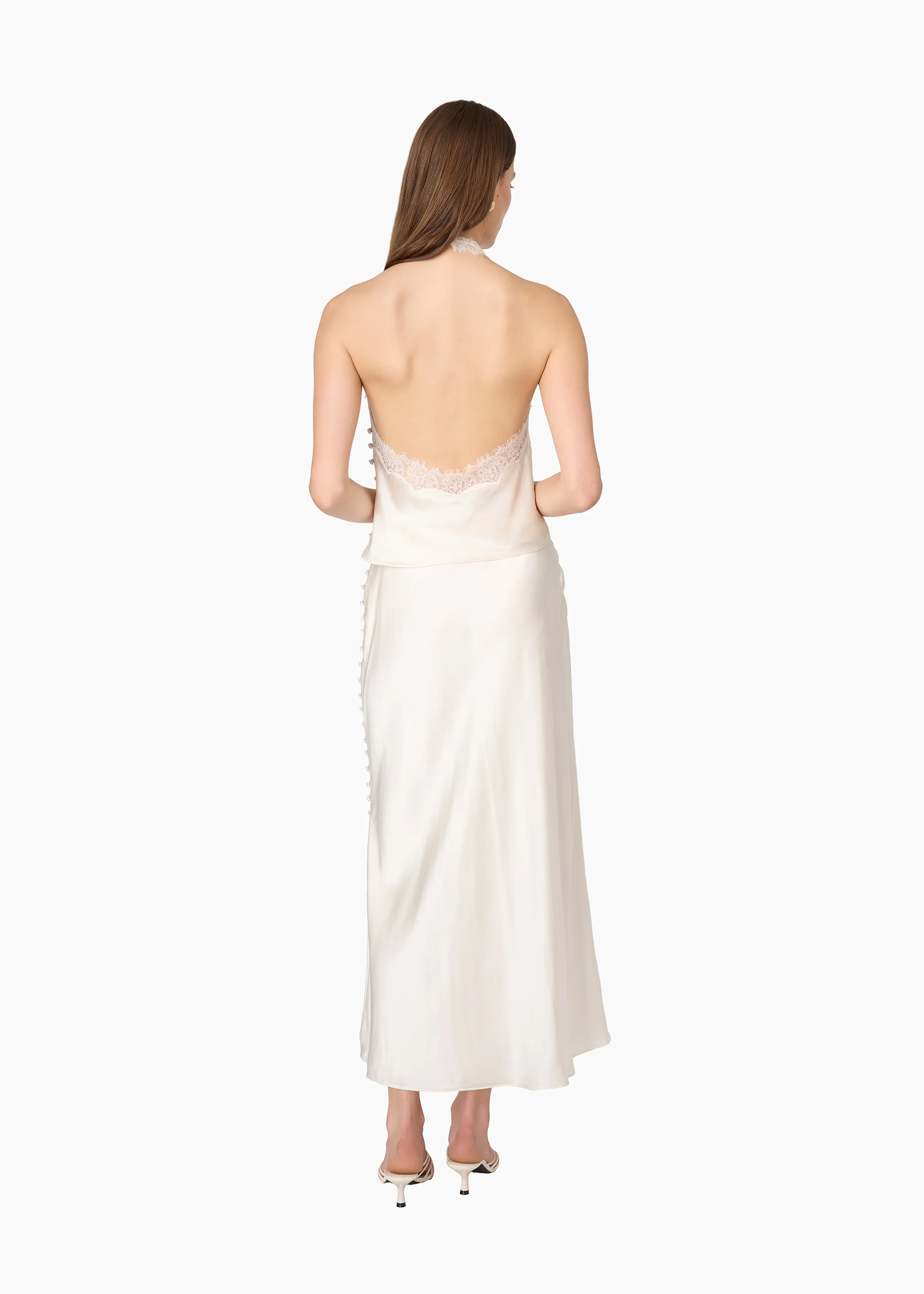 Guynan Silk Maxi Skirt Macadamia - Image 5