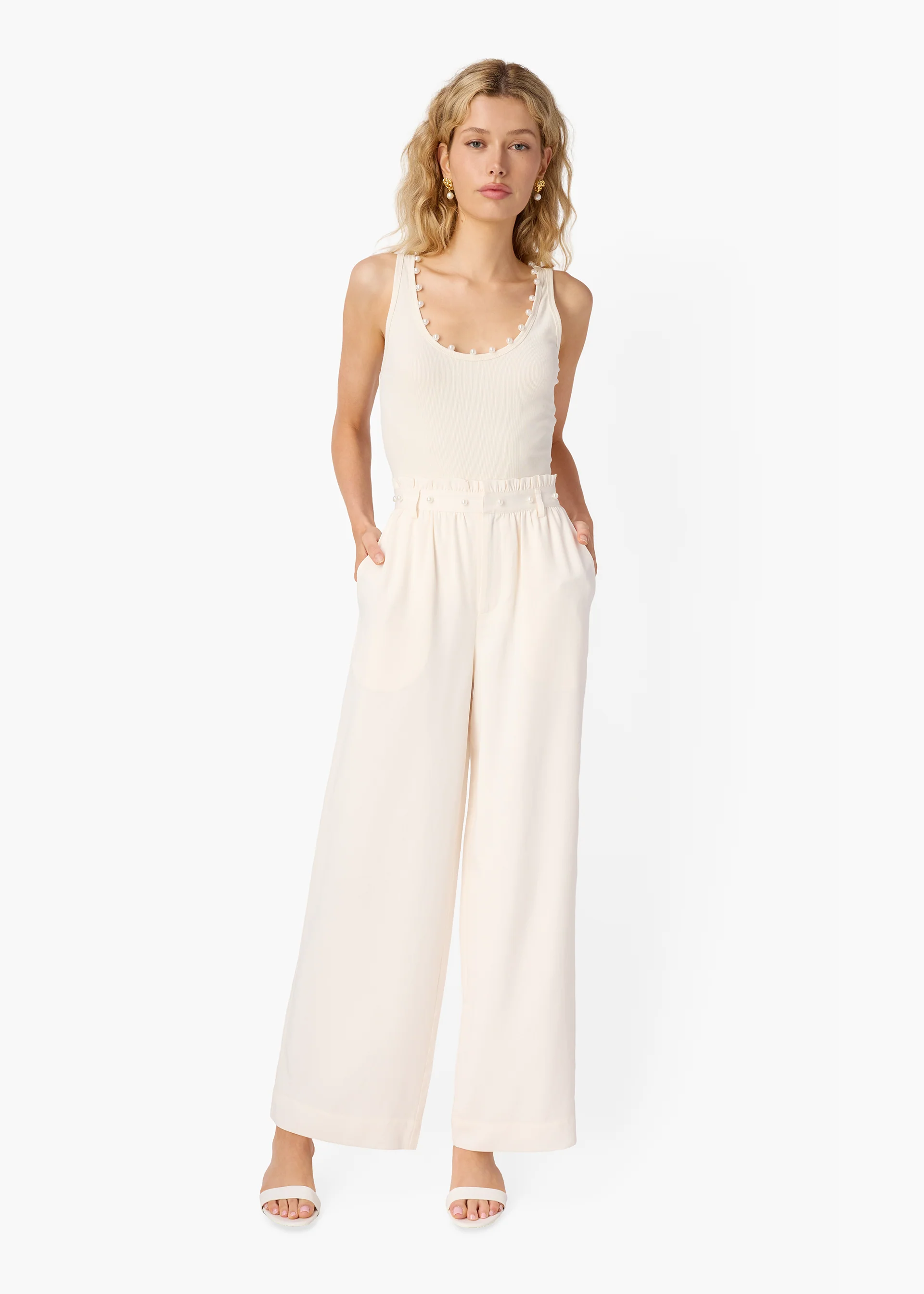 Hudson High Rise Wide Leg Pant Ceramic - Image 2