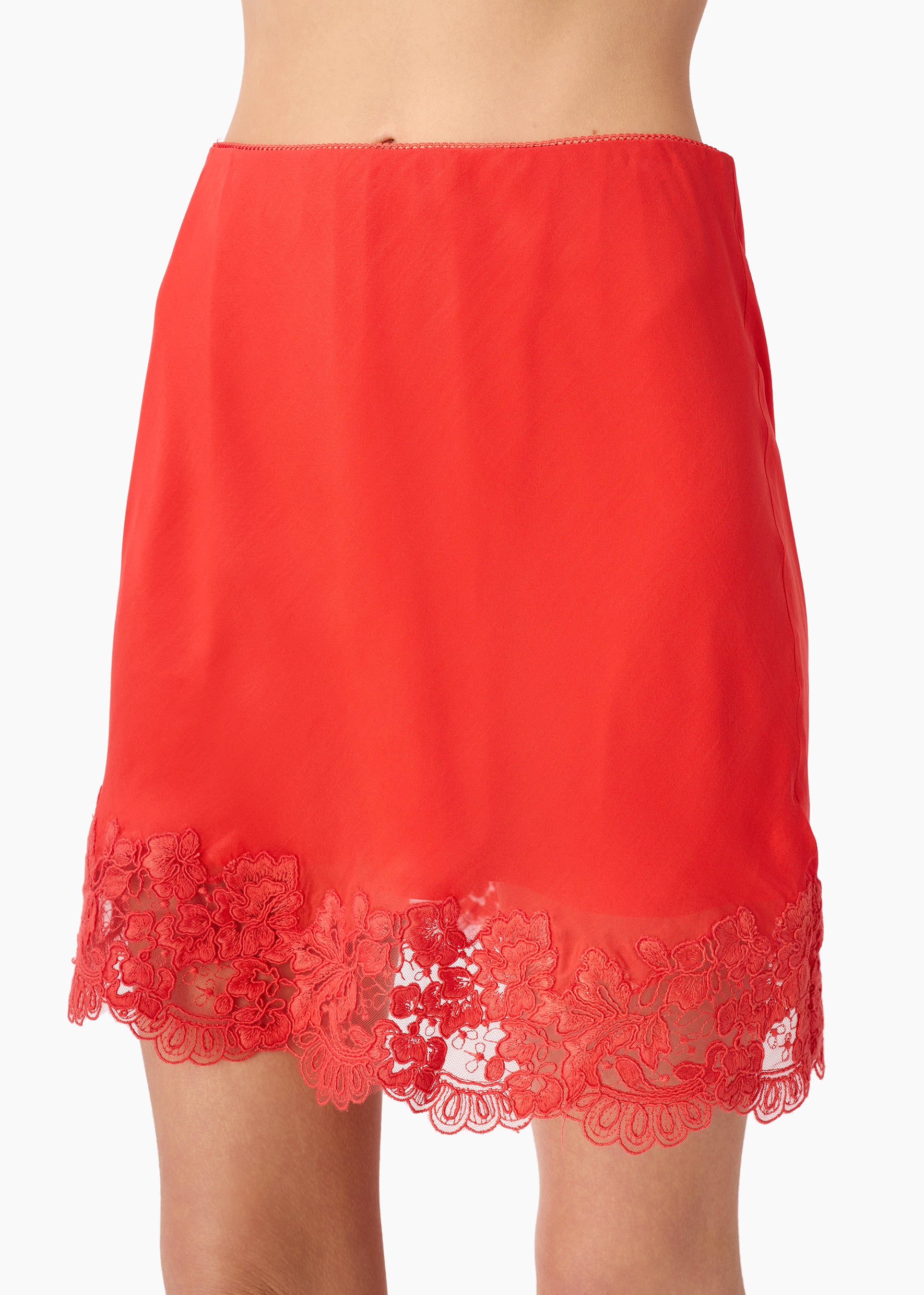 Inez Silk Mini Skirt Goji - Image 2
