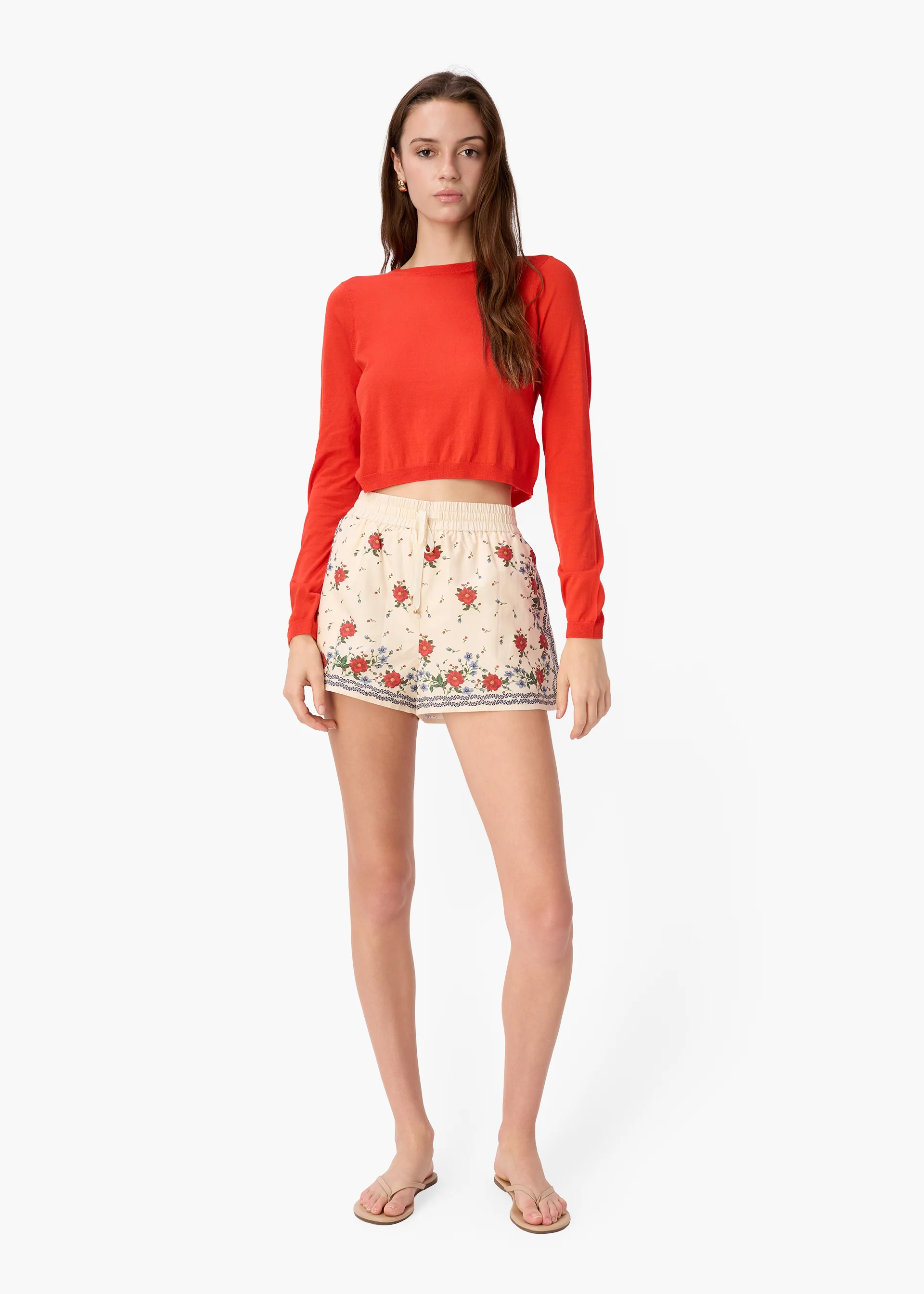 Jaye Cropped Knit Top Goji - Image 2