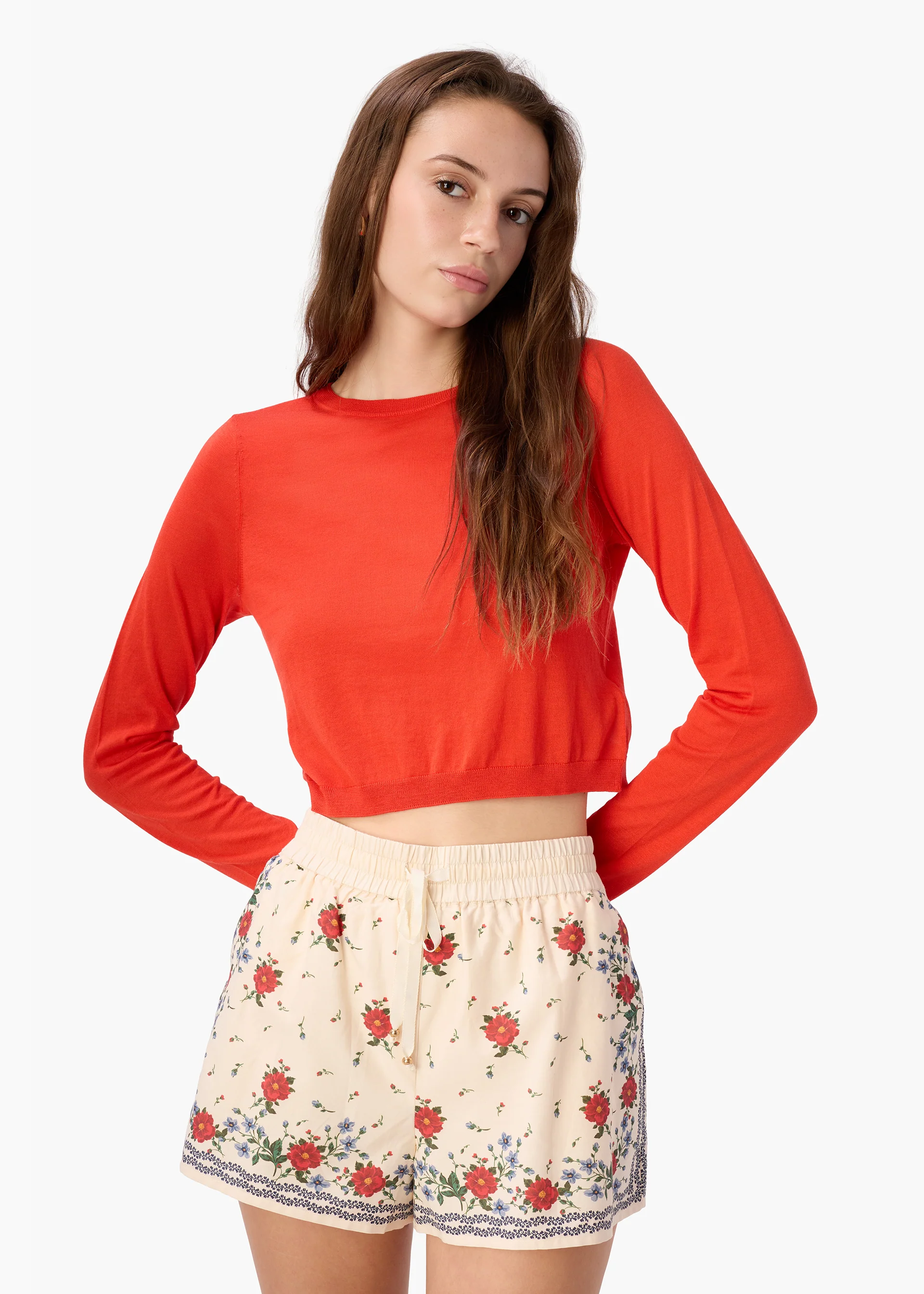Jaye Cropped Knit Top Goji - Image 4
