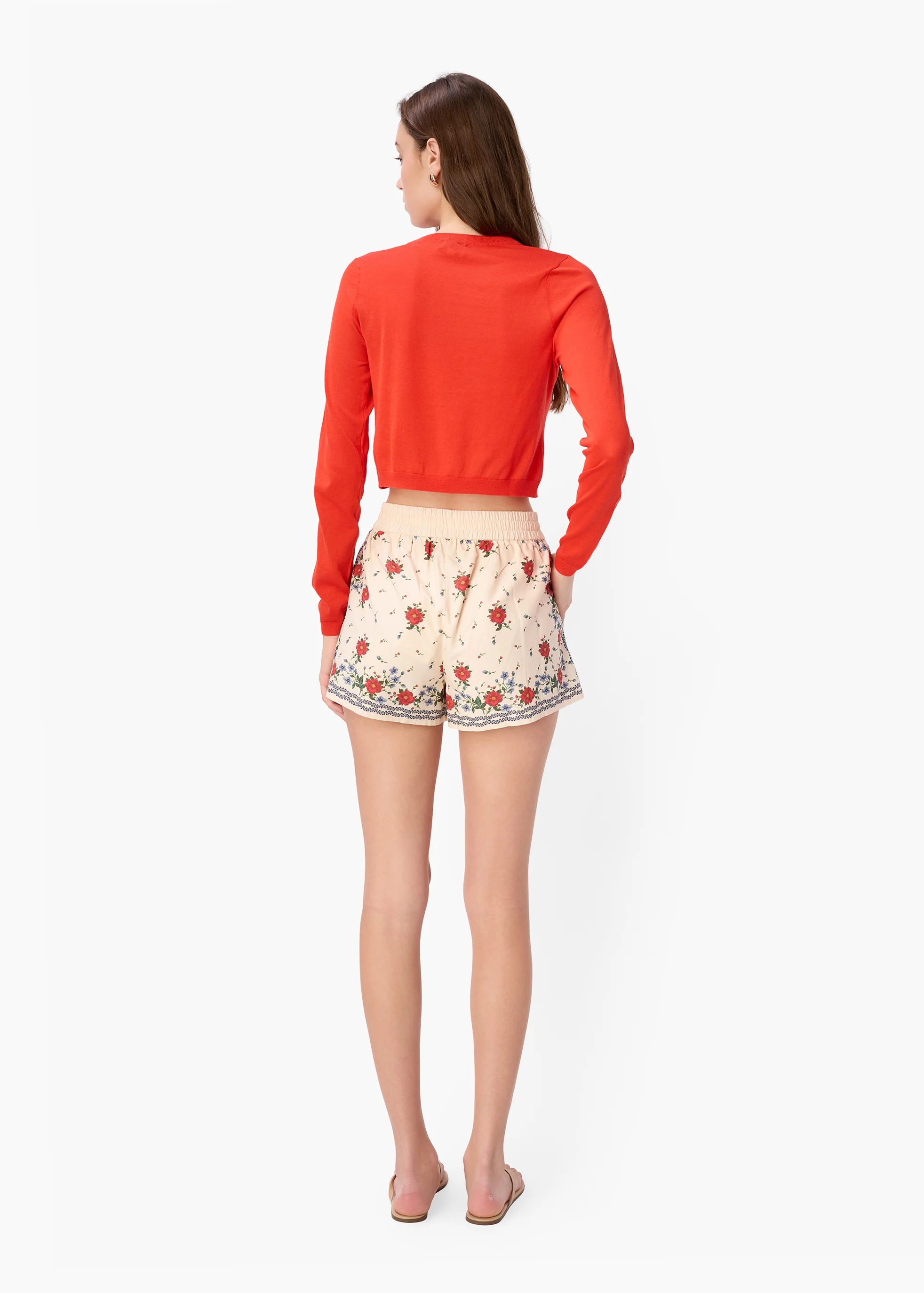 Jaye Cropped Knit Top Goji - Image 5