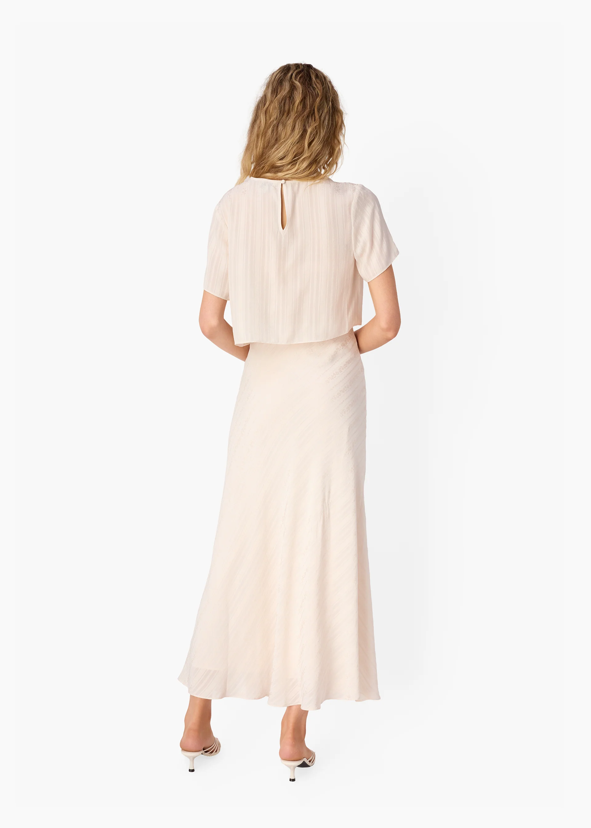 Josey Jacquard Stripe Tee Oat - Image 3