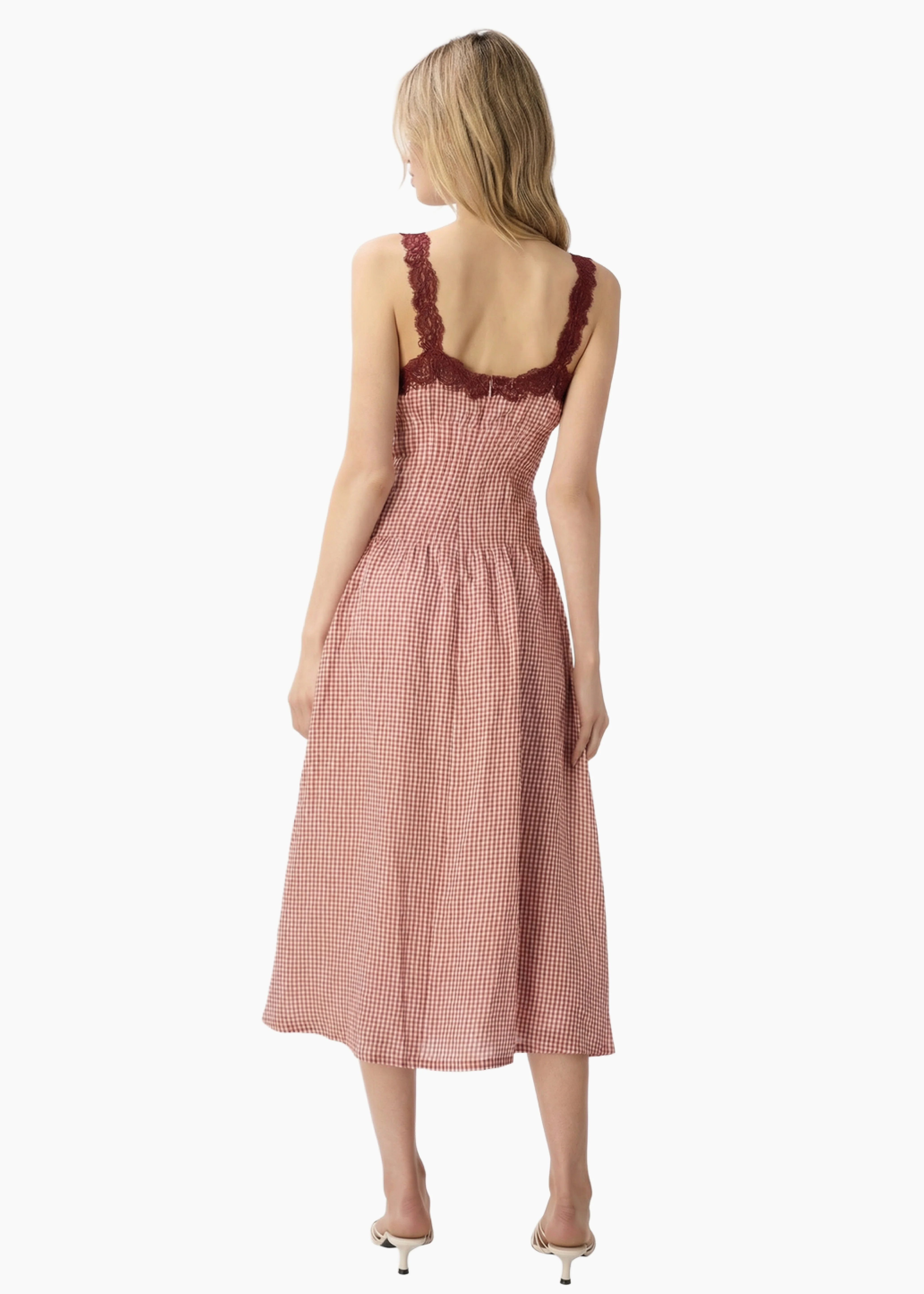 Kairina Midi Dress Berry Gingham - Image 4