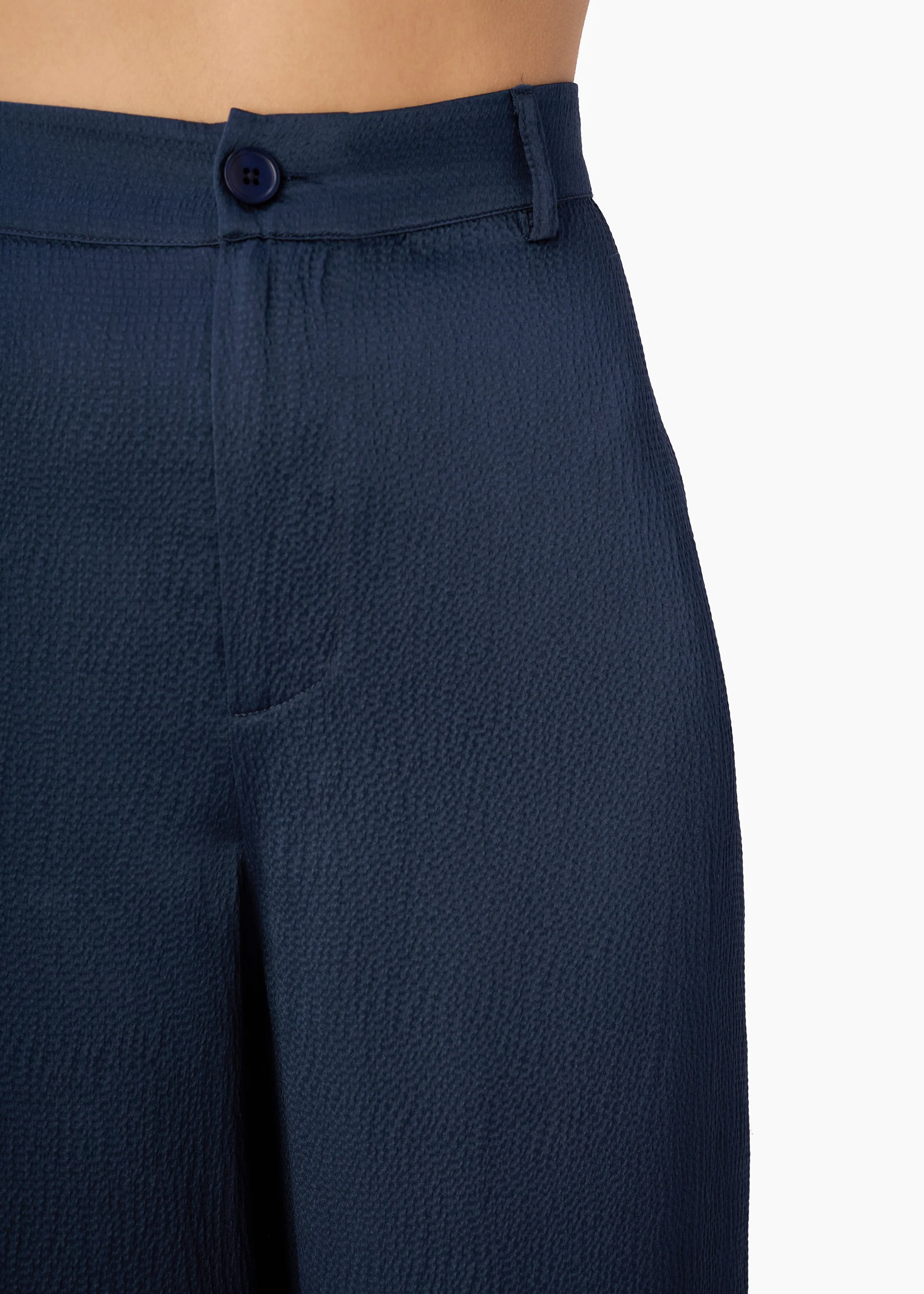 Kyley High Rise Hammered Silk Pant Moody Blue - Image 3