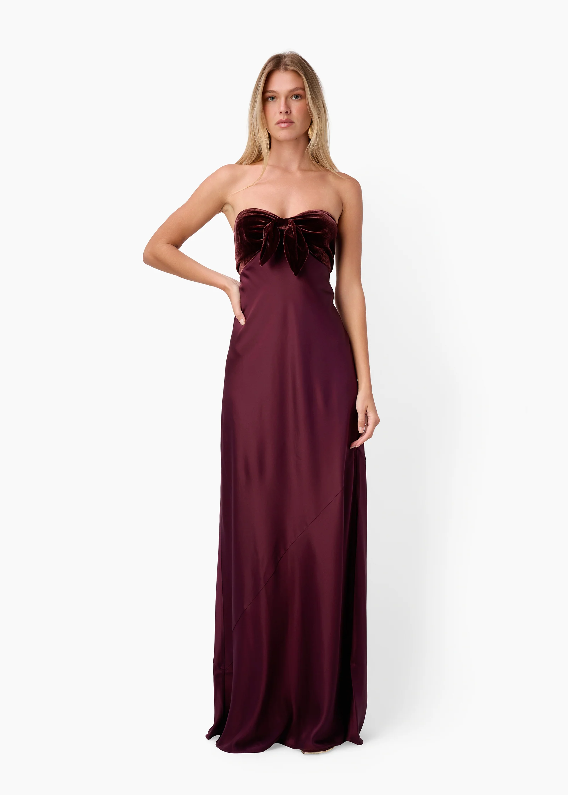 Lavinia Strapless Gown Cranberry - Image 3