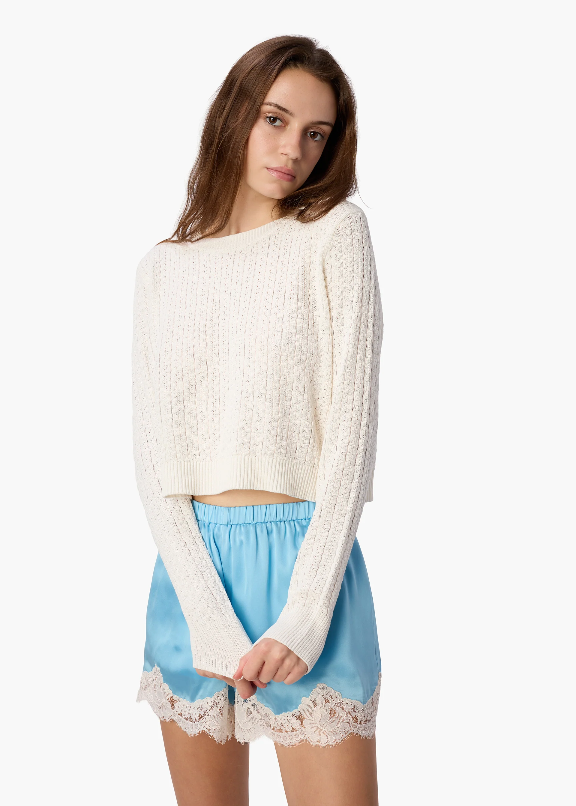 Lesley Cropped Sweater Macadamia