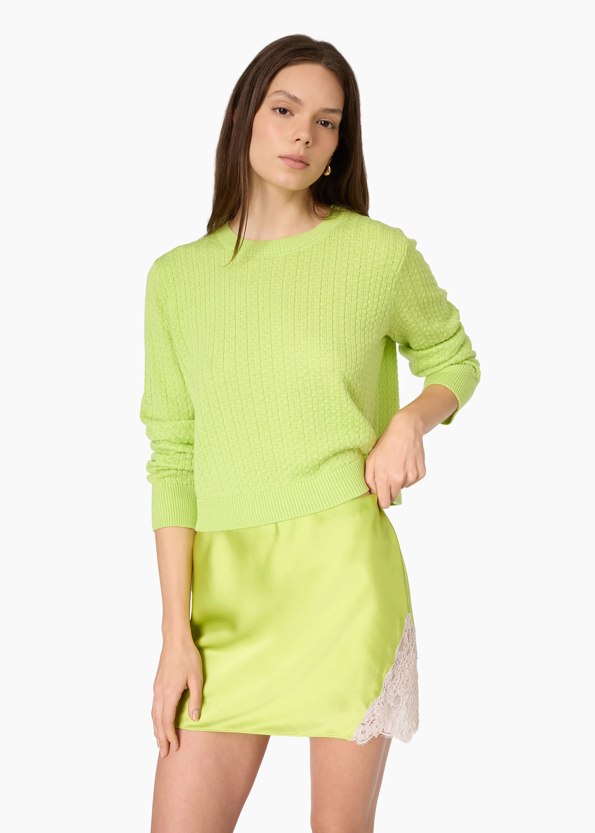 Lesley Cropped Sweater Key Lime - Image 5
