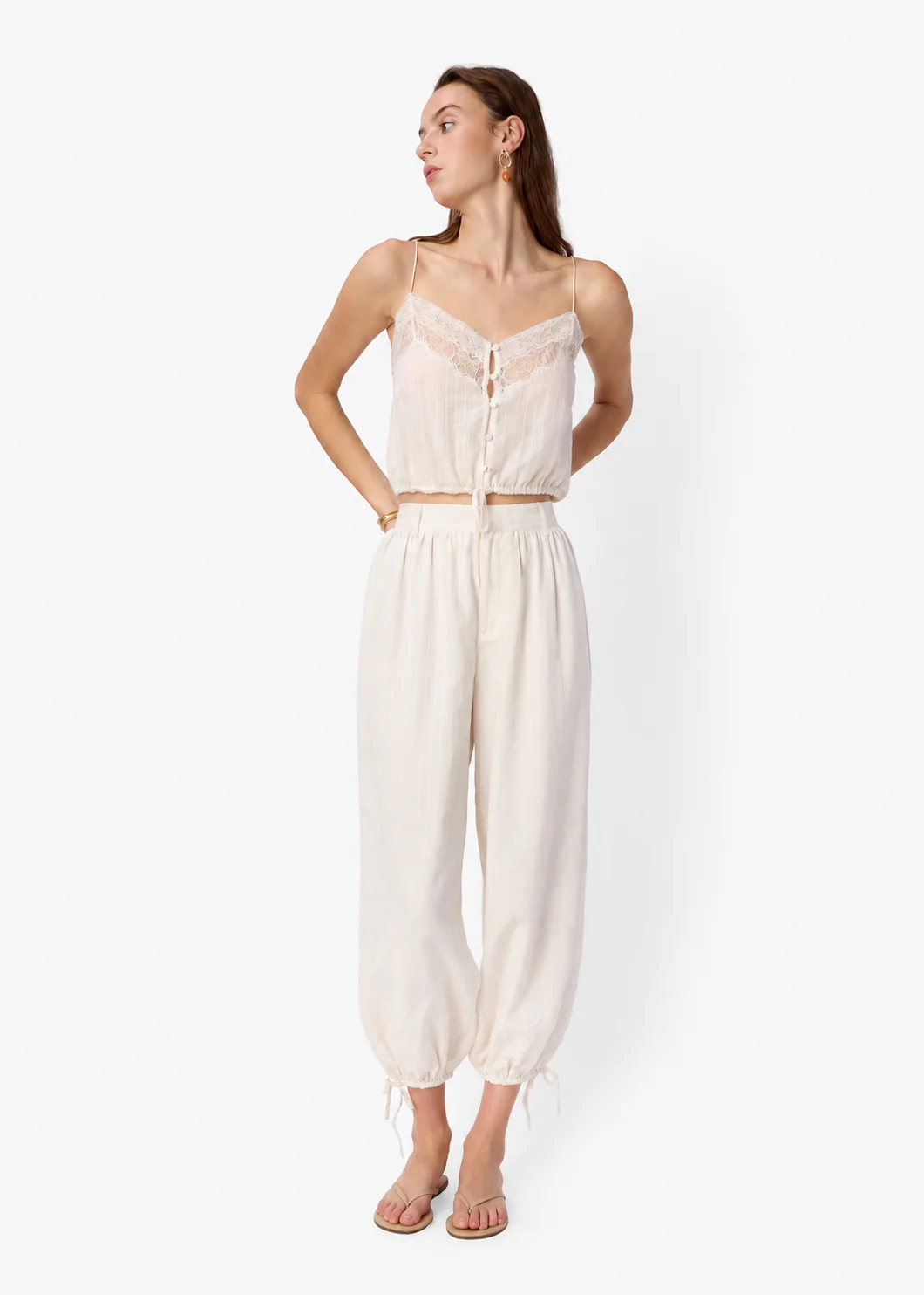 Libi Cotton Silk Camisole Macadamia - Image 2