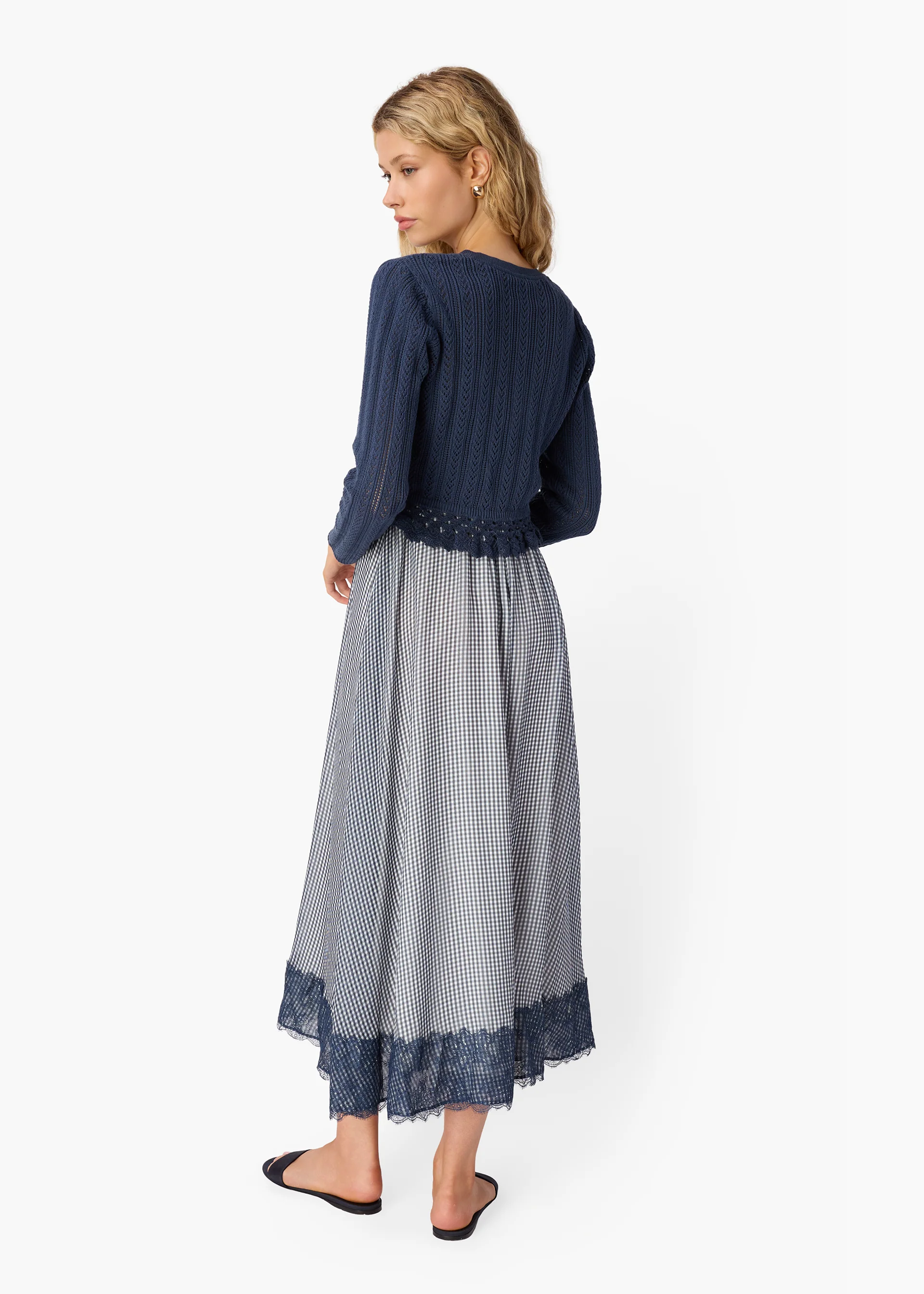 Lilibeth Pointelle Cardigan Moody Blue - Image 3