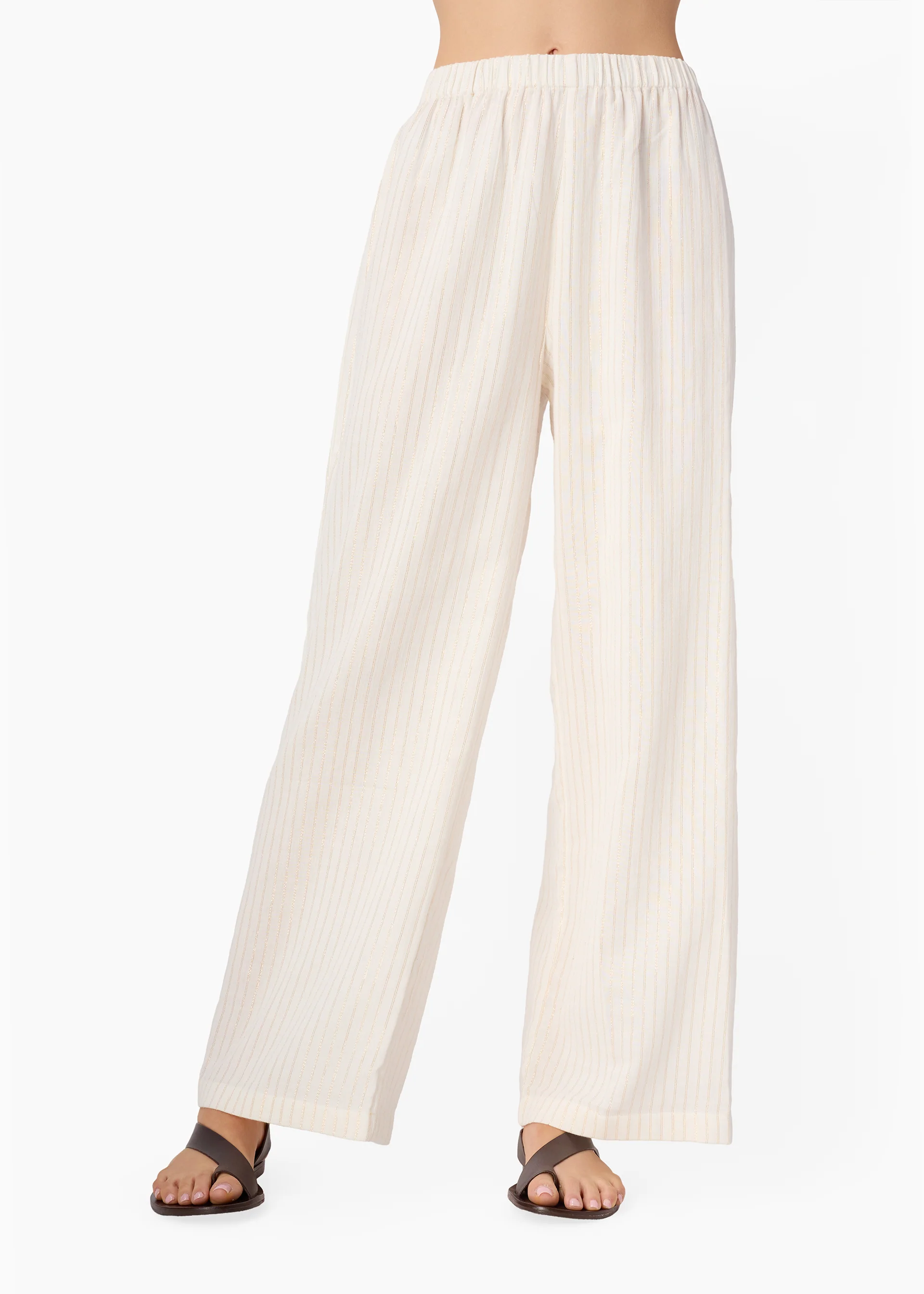 Lima Metallic Cotton Pant Ceramic