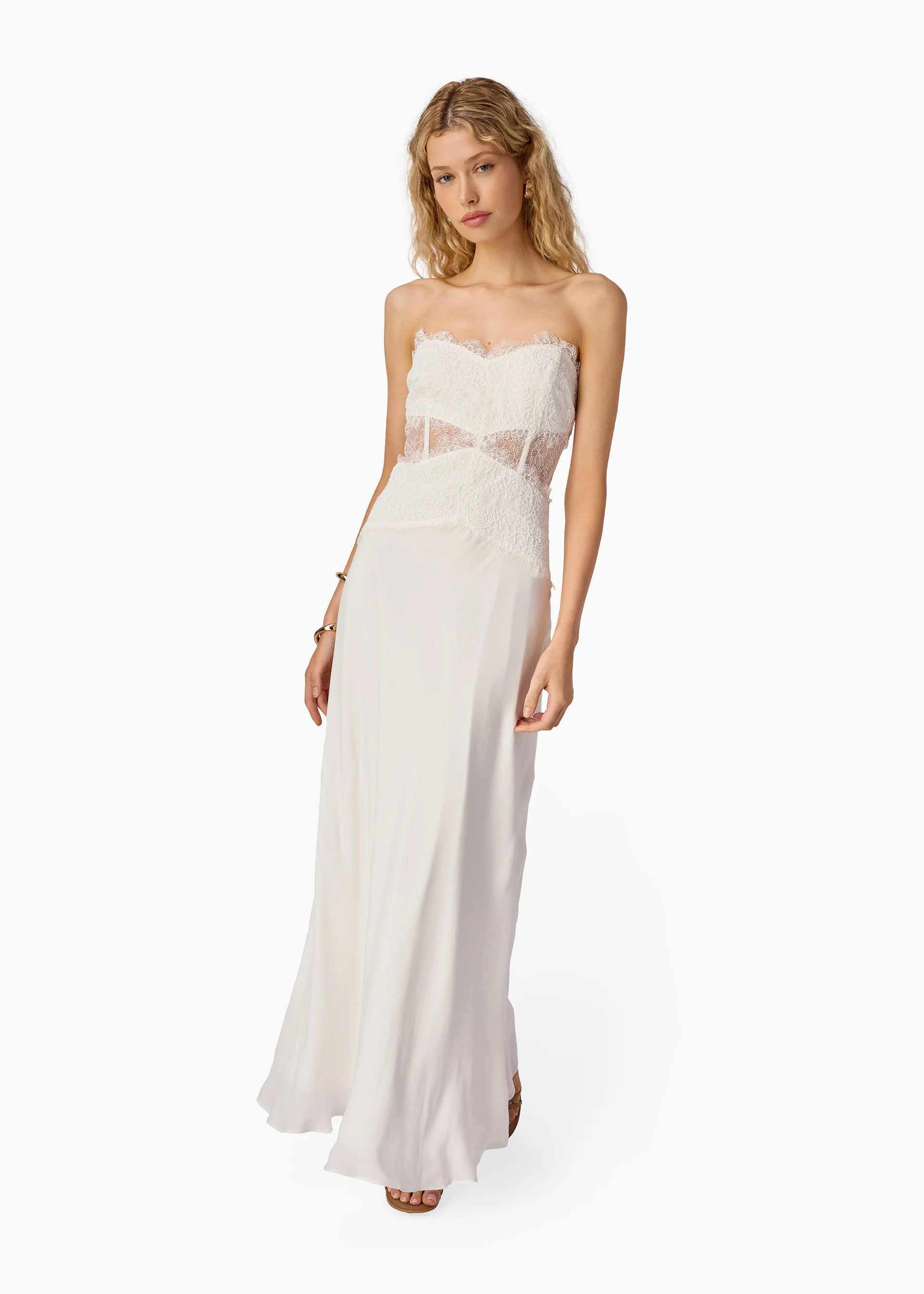 Lucienne Strapless Gown White