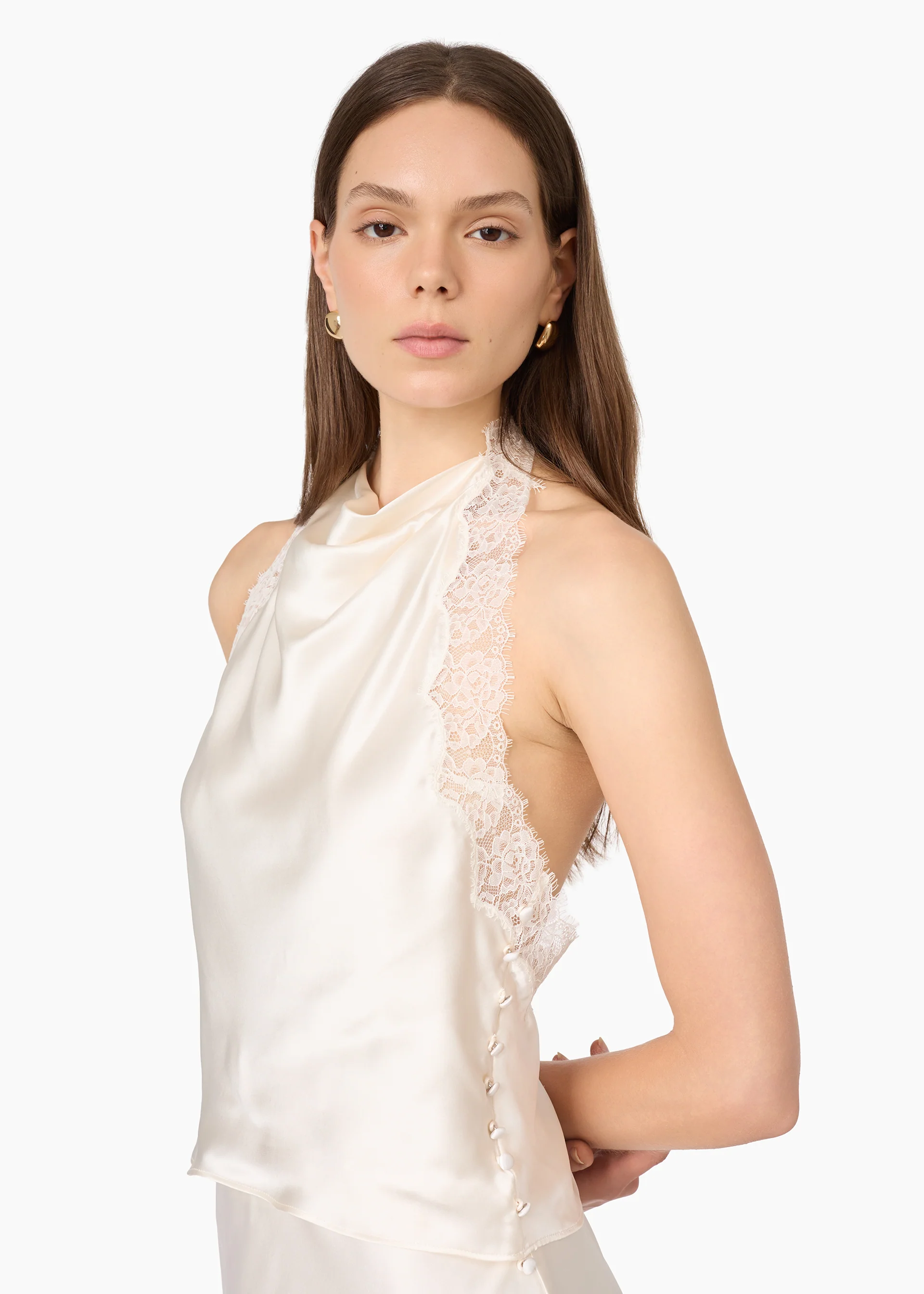 Lucille Silk Top Macadamia - Image 2