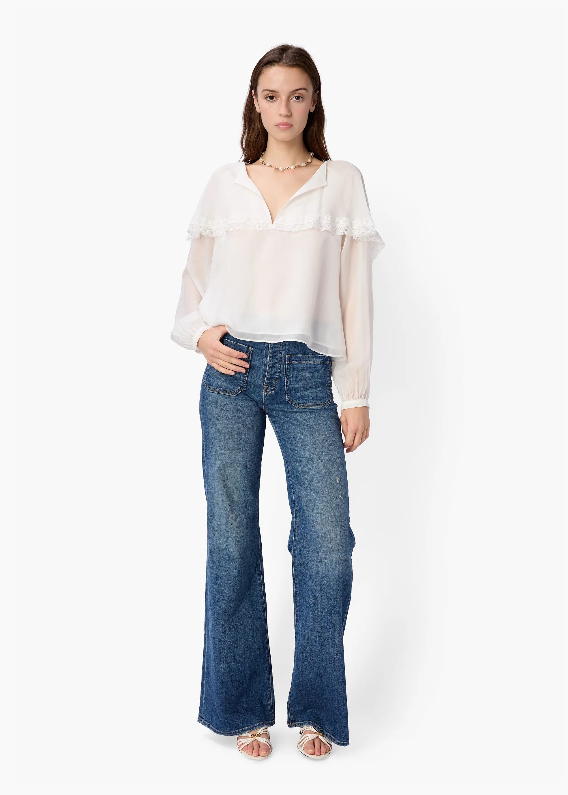 Marila Chiffon Blouse White - Image 2