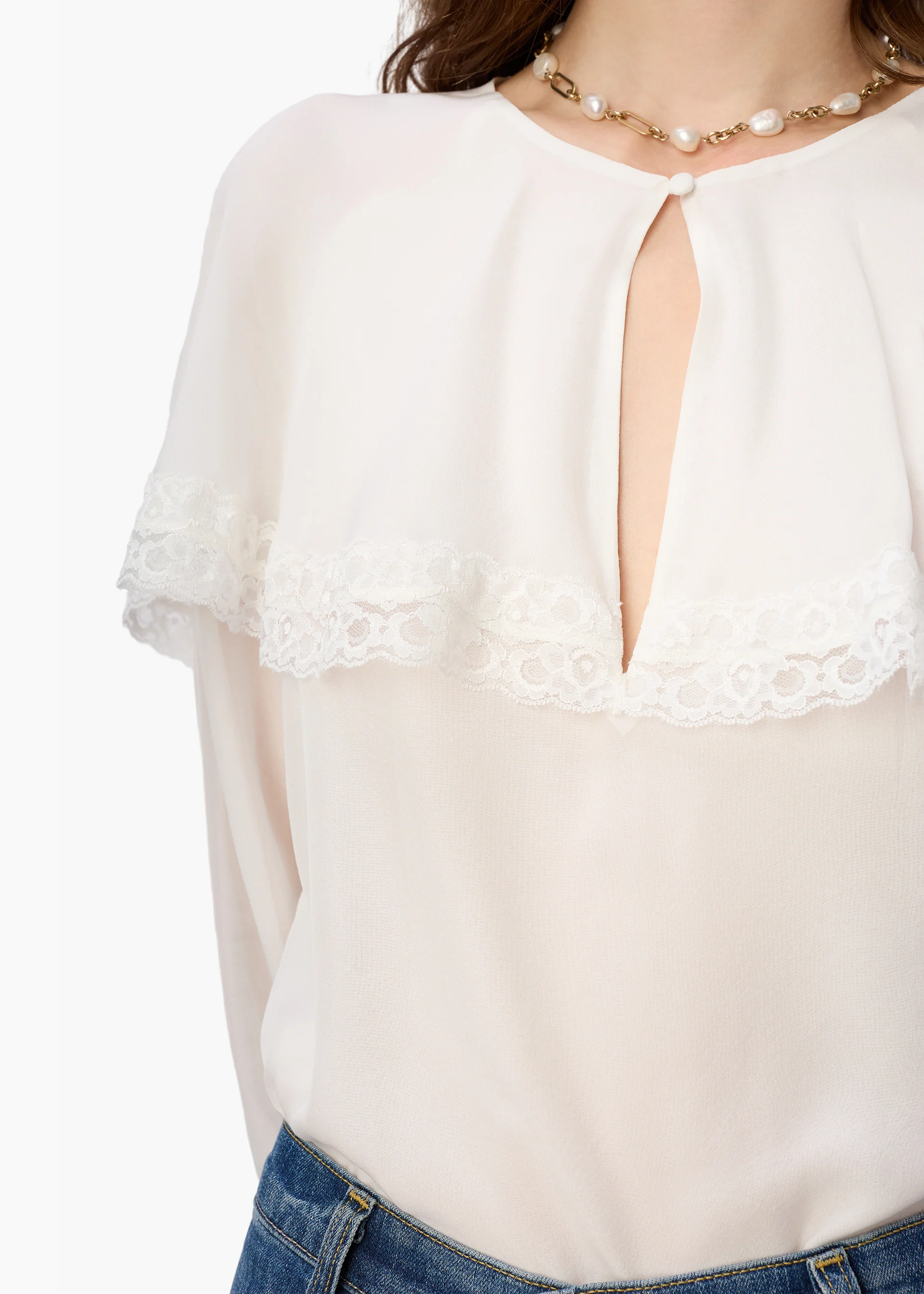 Marila Chiffon Blouse White - Image 3