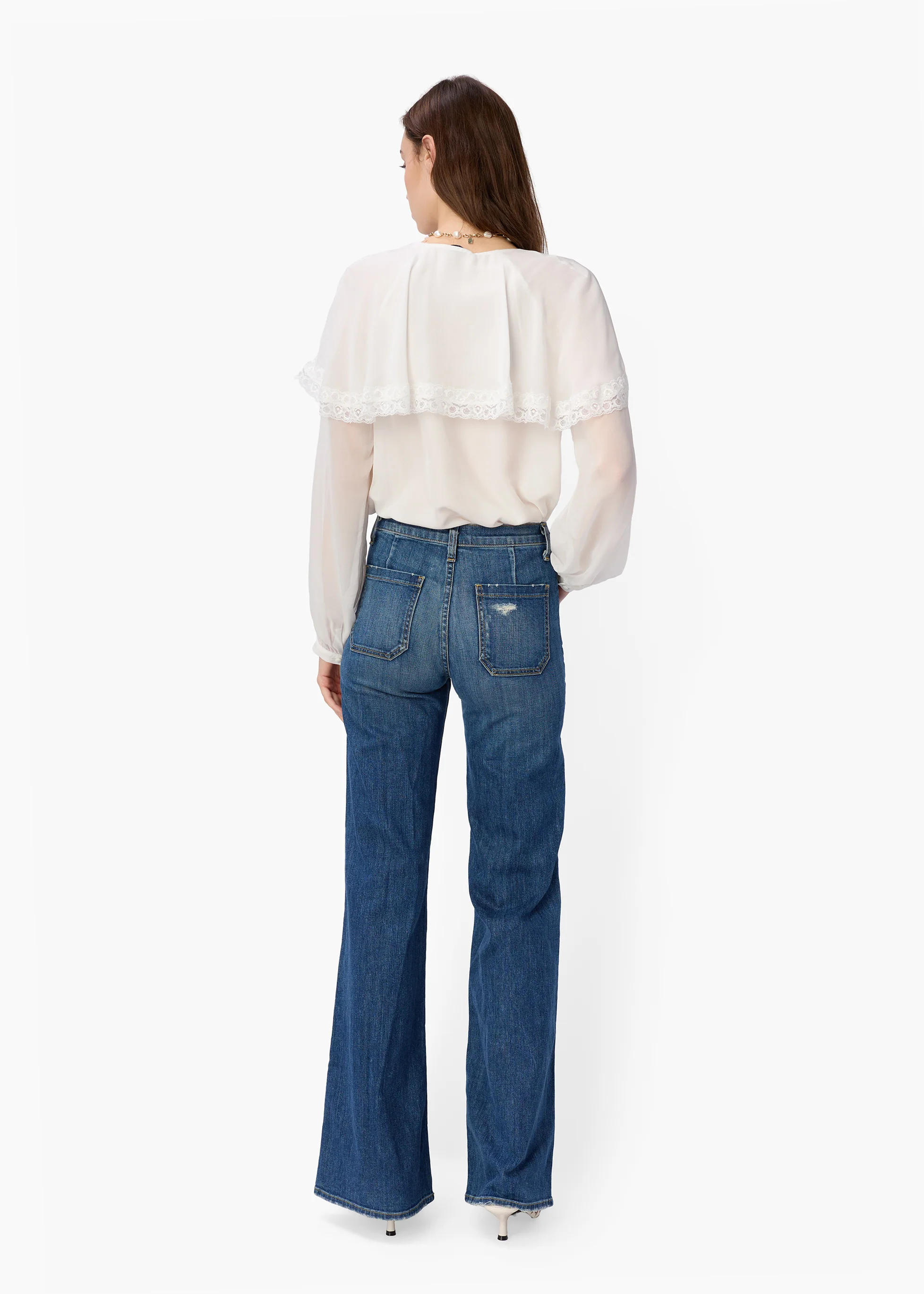 Marila Chiffon Blouse White - Image 4