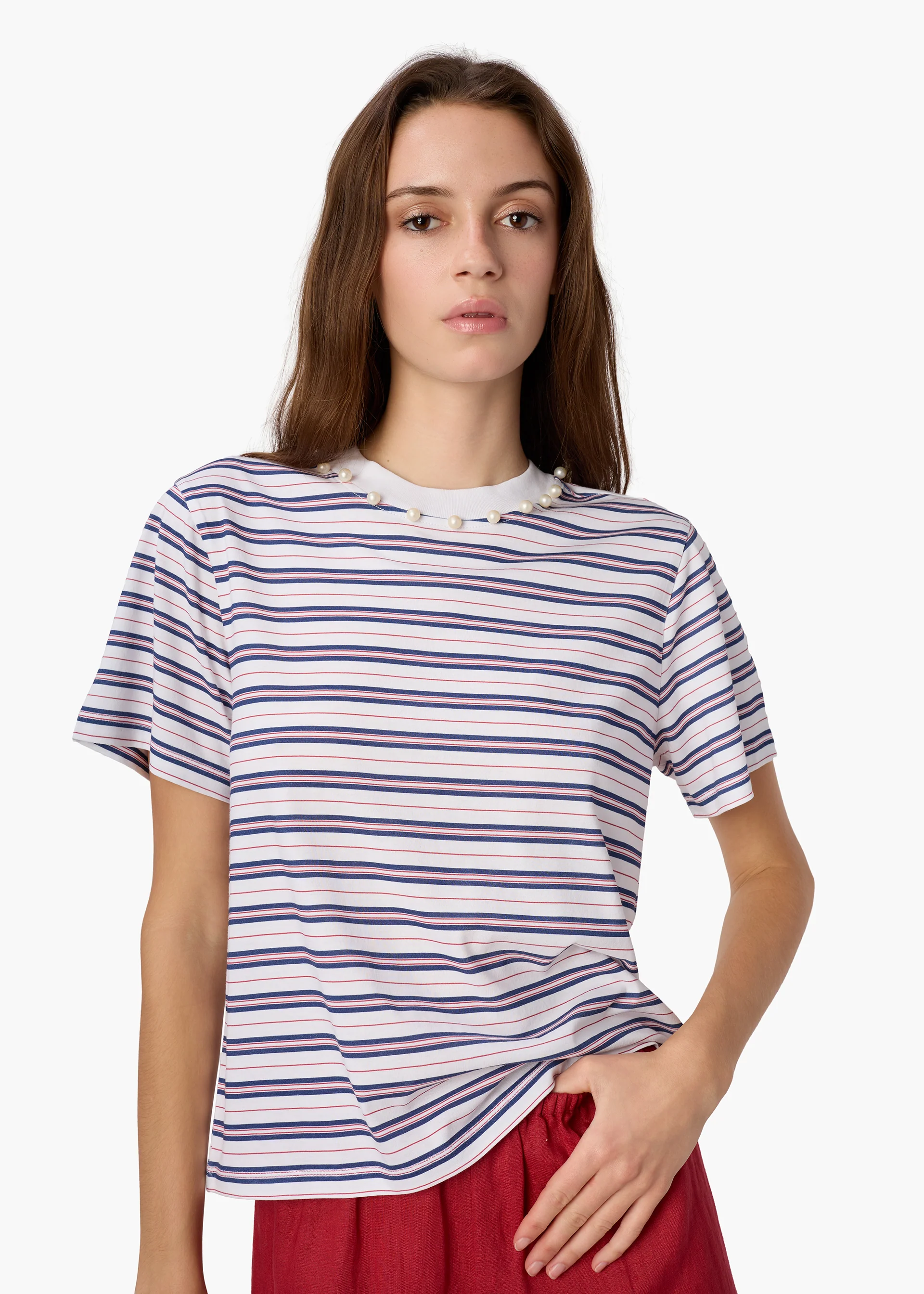 Mattea Cotton Tee Sailor Stripe