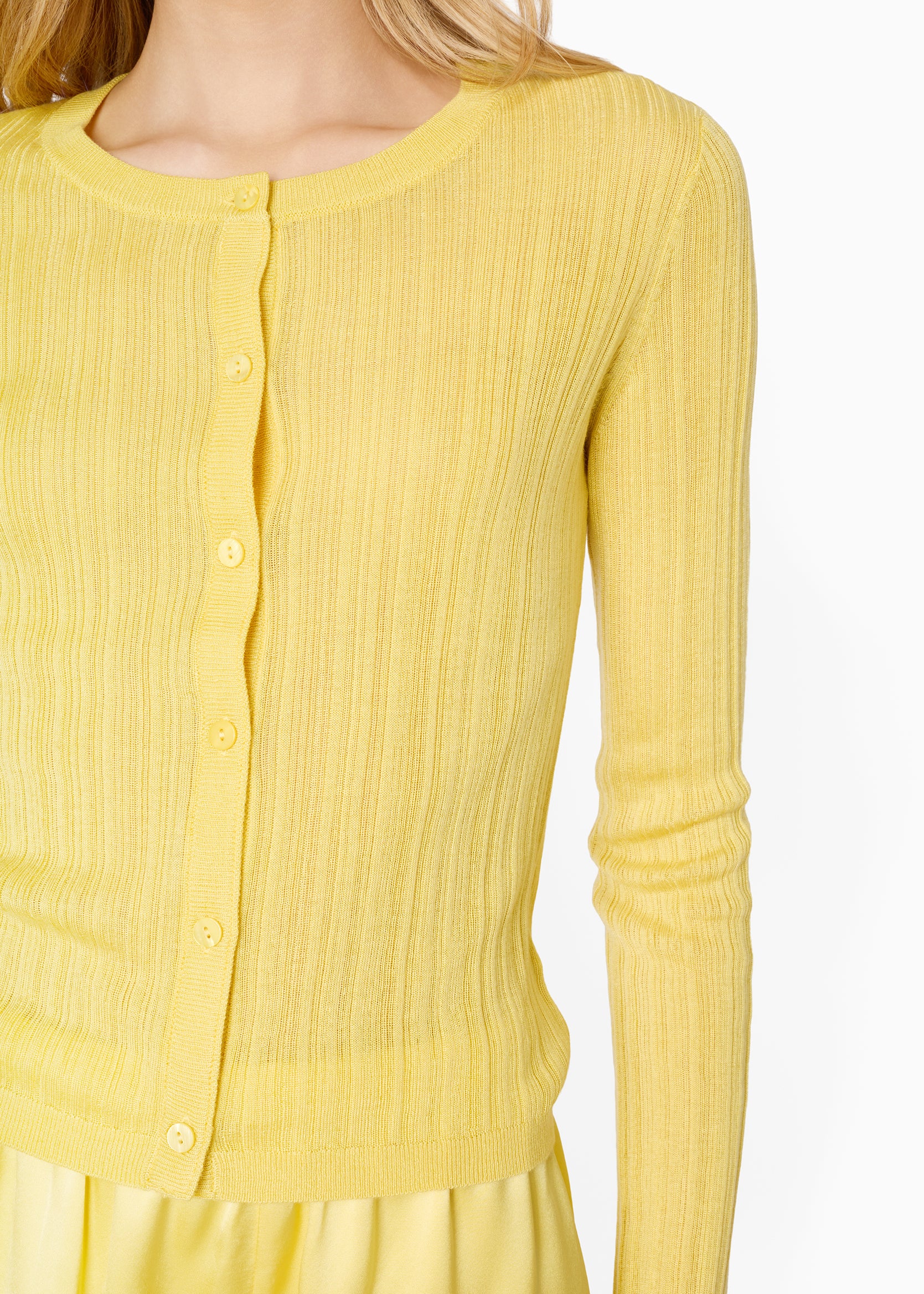 Maura Lightweight Cardigan Custard - Image 3