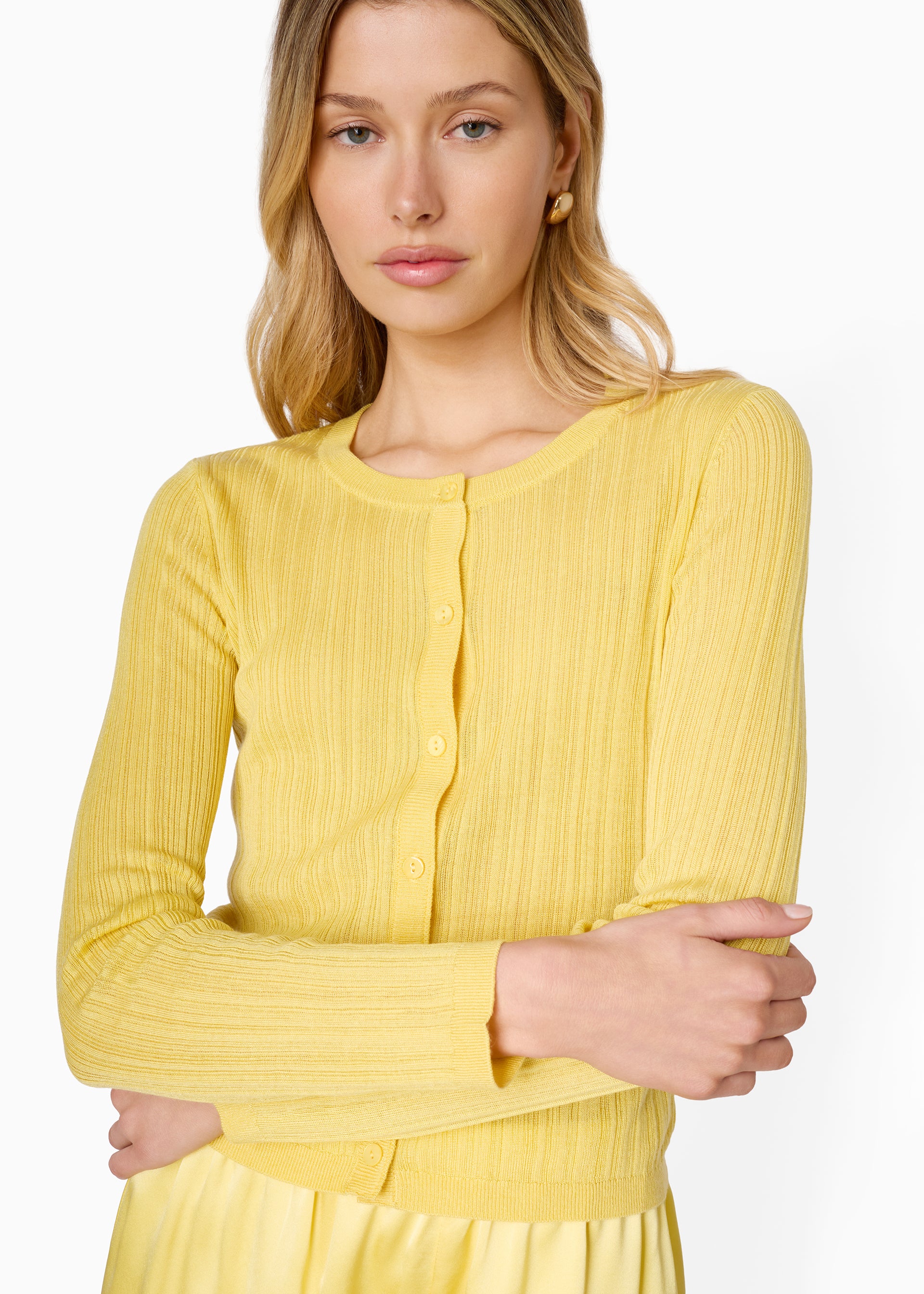 Maura Lightweight Cardigan Custard - Image 4