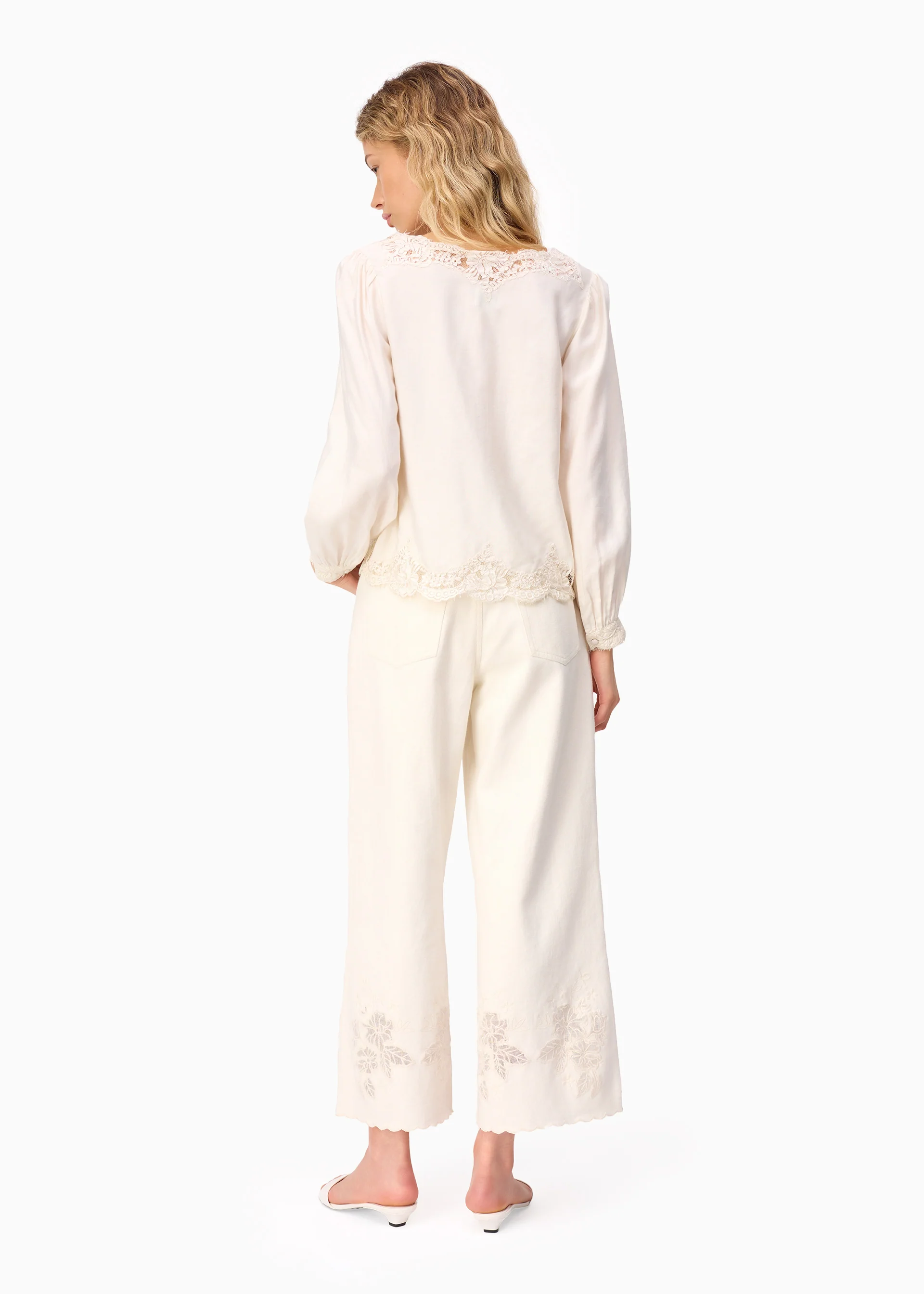 Memphis High Rise Bull Denim Pant Macadamia - Image 4