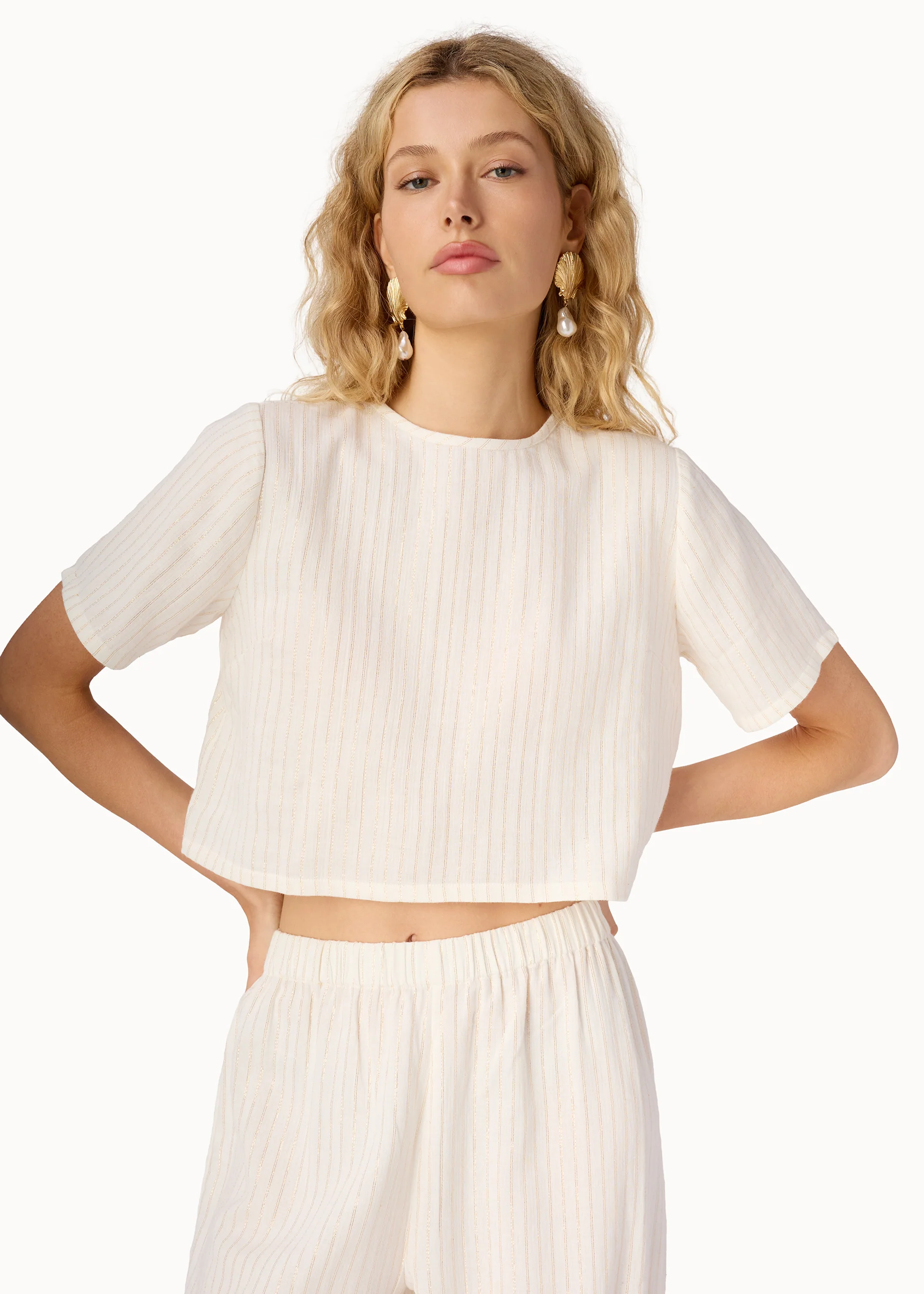 Mica Metallic Cotton Tee Ceramic