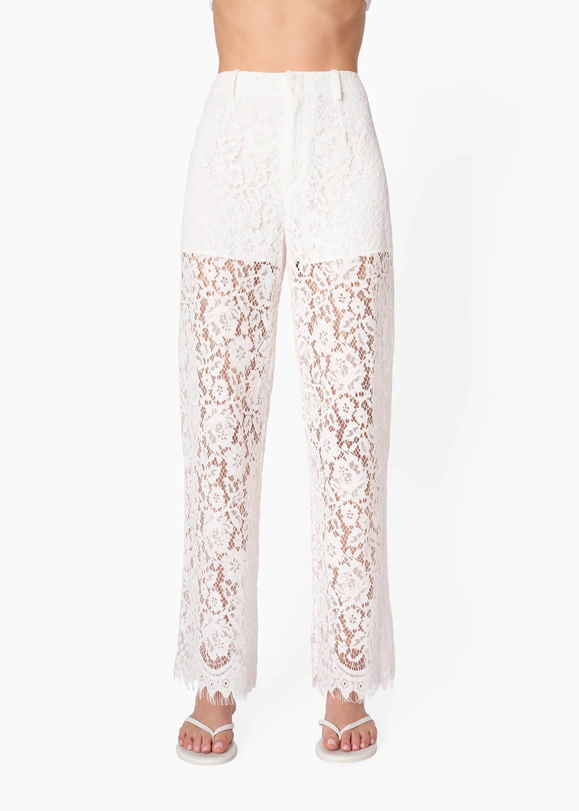 Minerva Lace Pant White