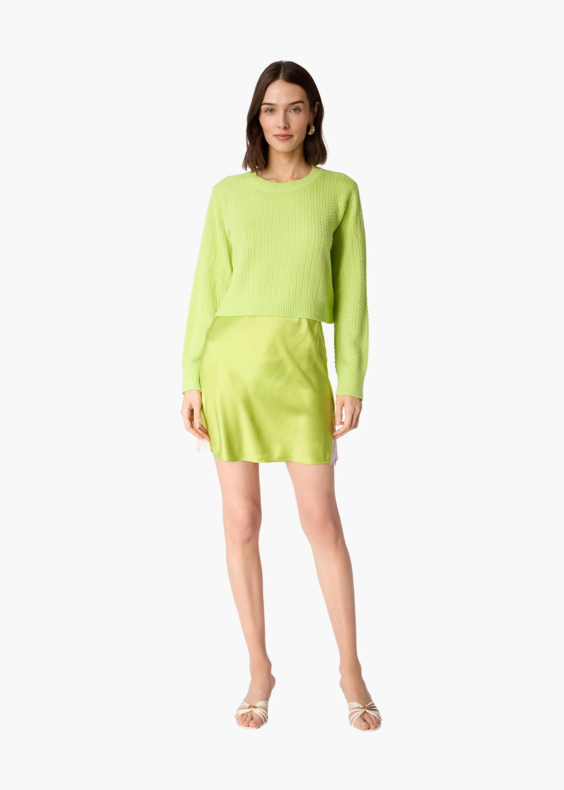 Pavitt Silk Mini Skirt Key Lime - Image 5