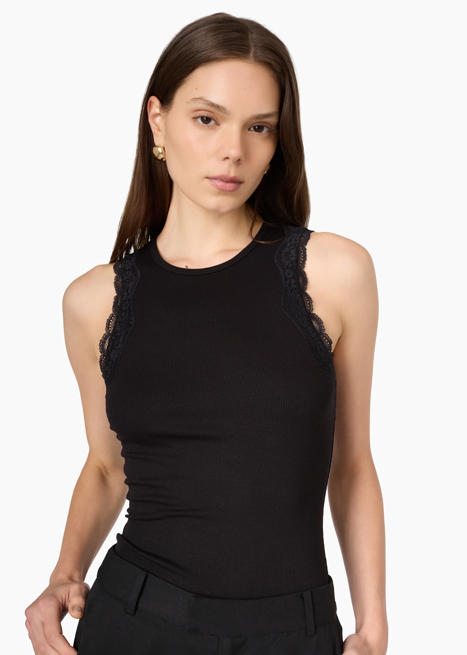 Rian Rib Knit Tank Black - Image 3
