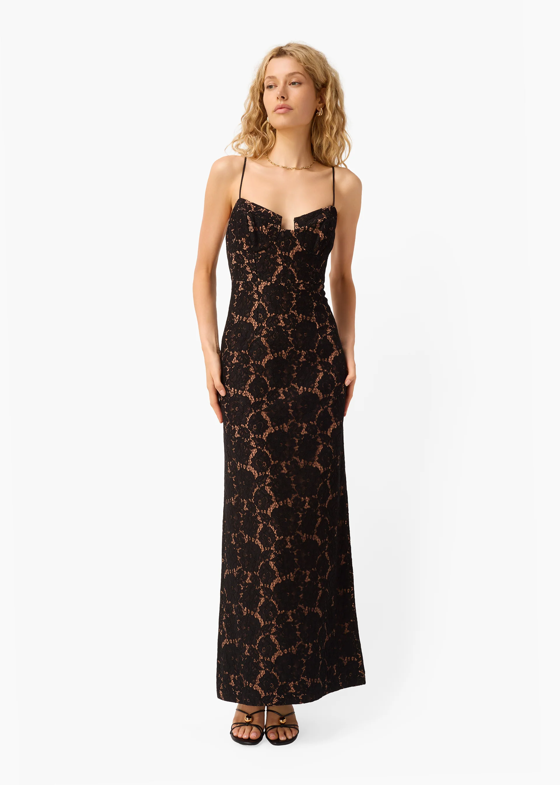 Rosaria Lace Gown Black - Image 3