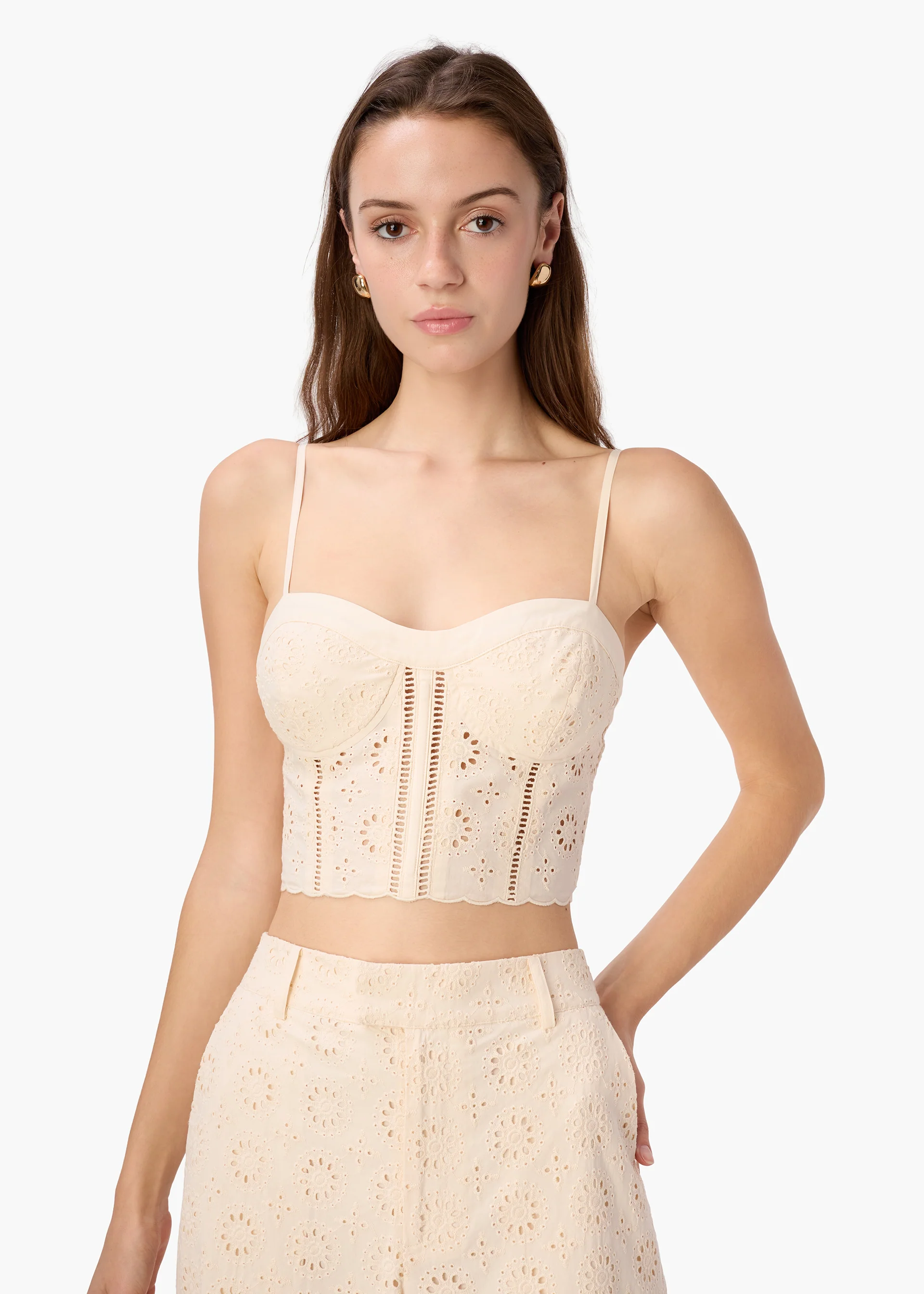 Sabia Cropped Corset Top Bone