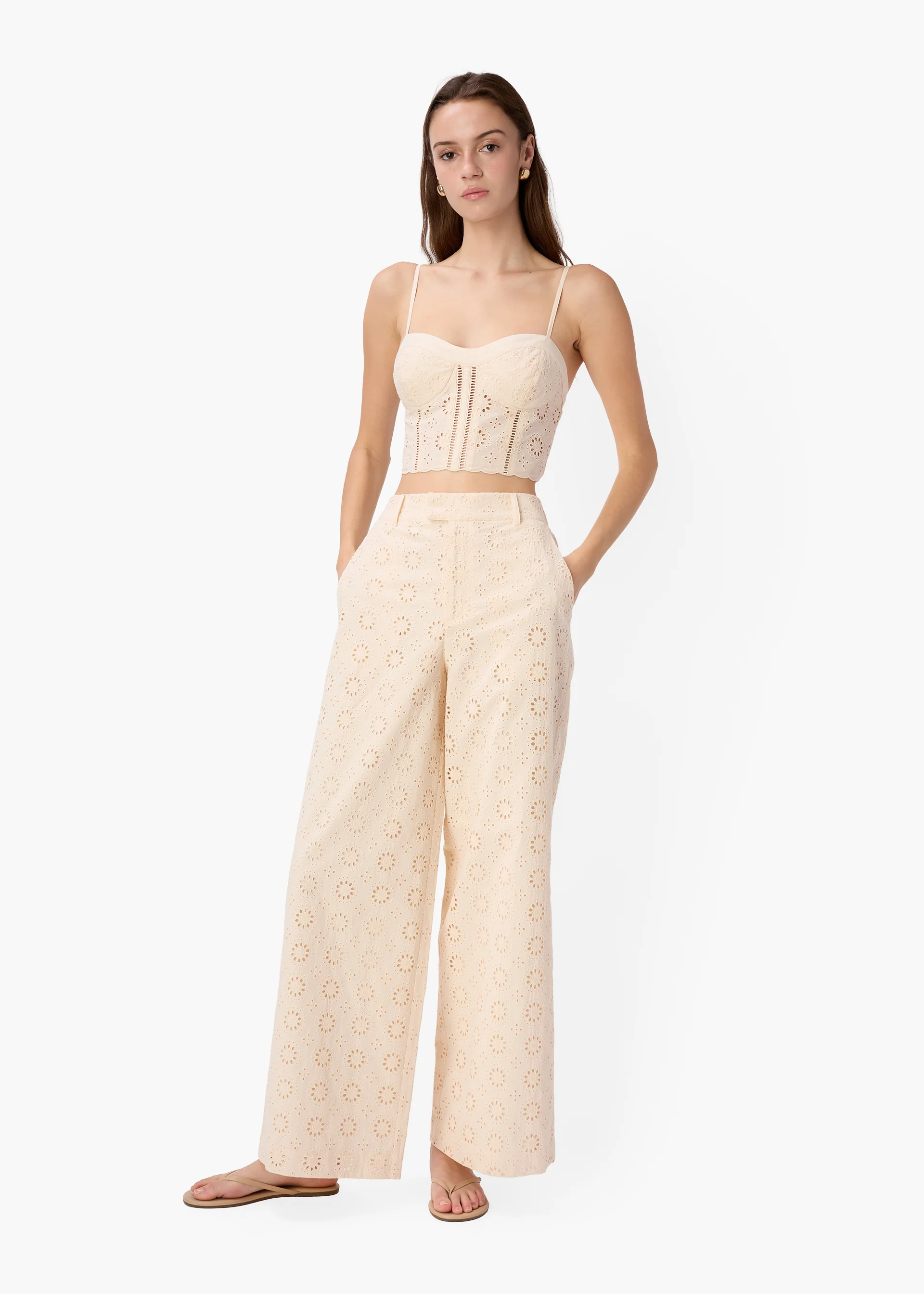 Sabia Cropped Corset Top Bone - Image 2