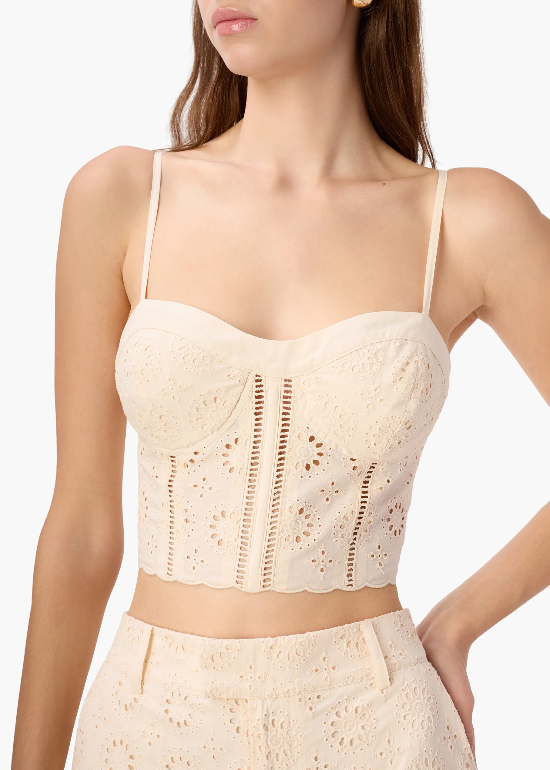 Sabia Cropped Corset Top Bone - Image 3
