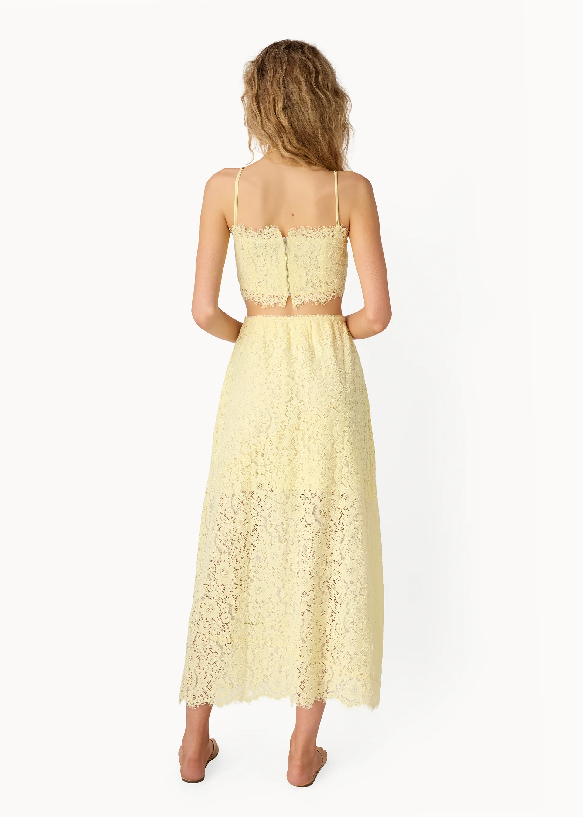 Sofie Lace Cropped Camisole Buttercup - Image 4