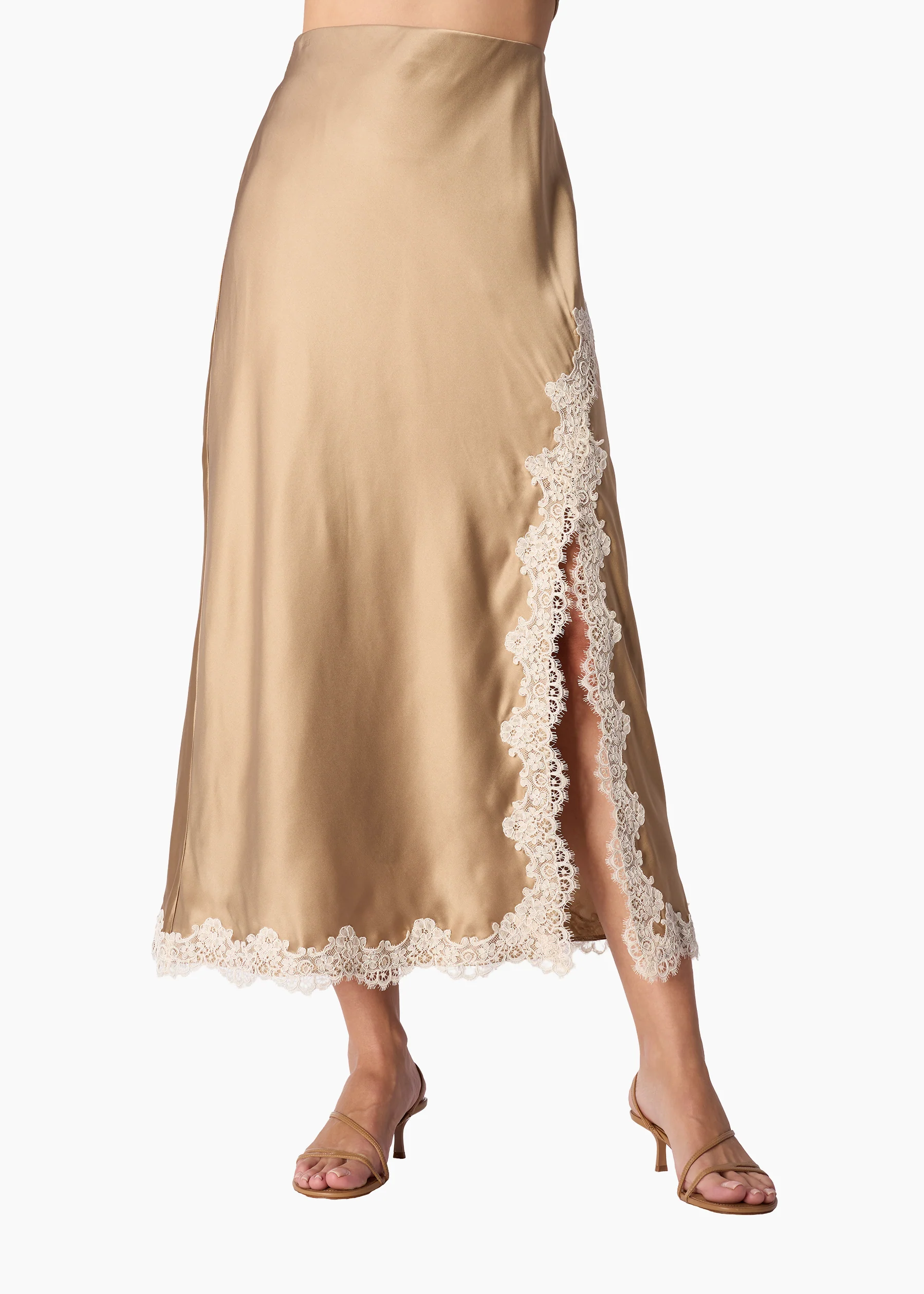 Teagan Silk Midi Skirt Birch - Image 3