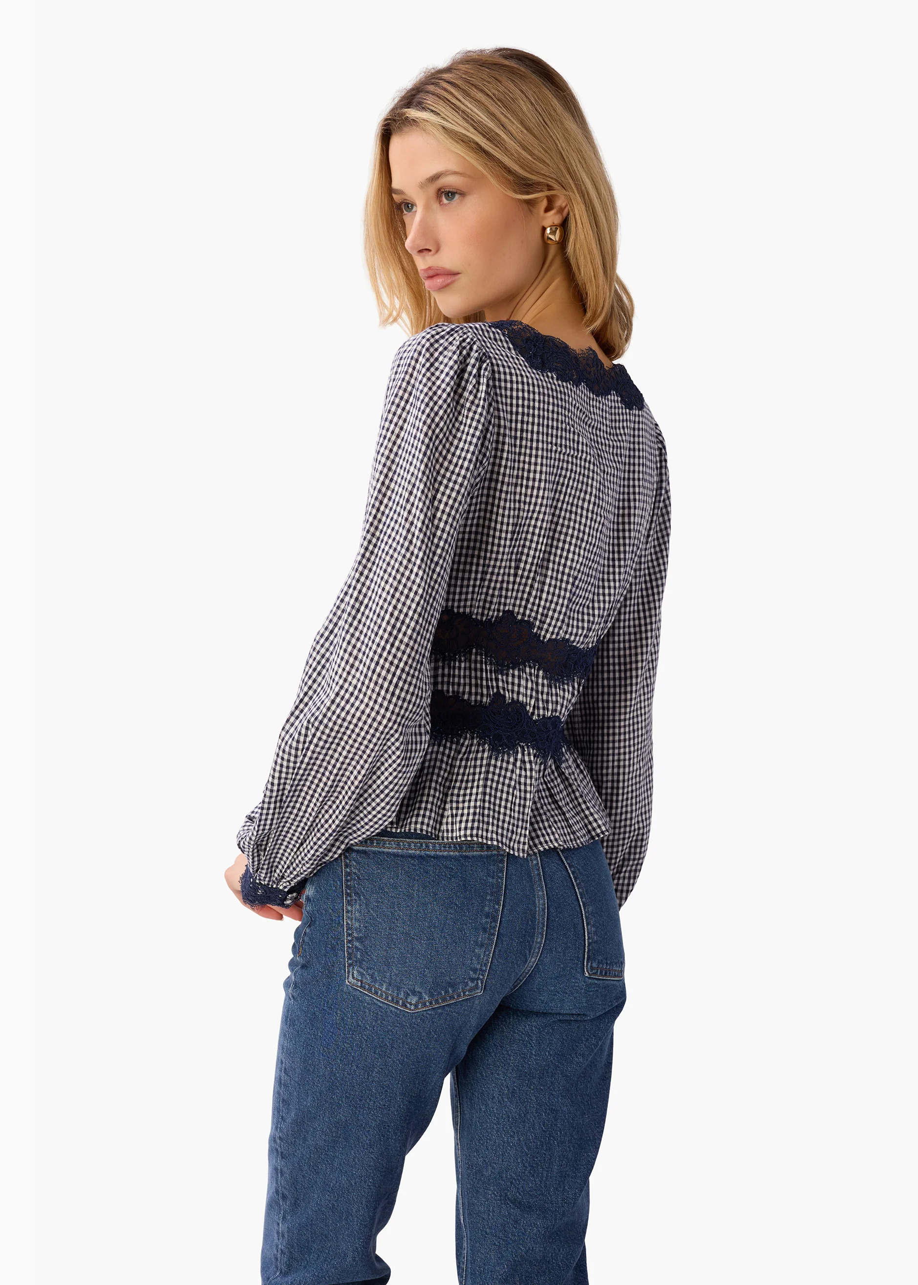 Veredi Blouse Blue Gingham - Image 3
